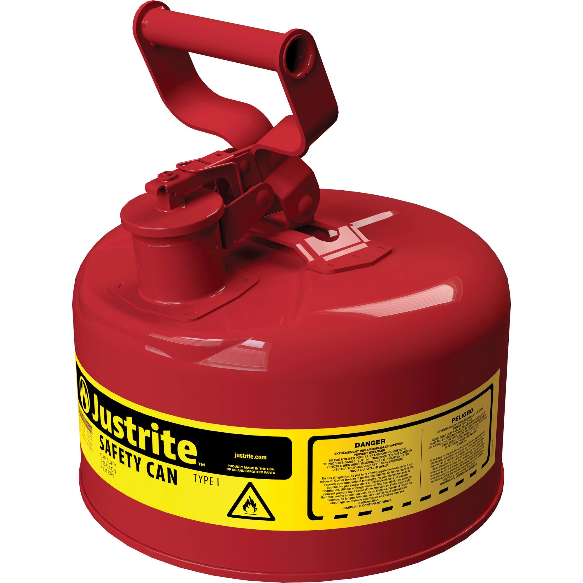Bidons sécuritaires, Type I, Acier, 1 gal. US, Rouge, Homologué FM/Listé UL/ULC