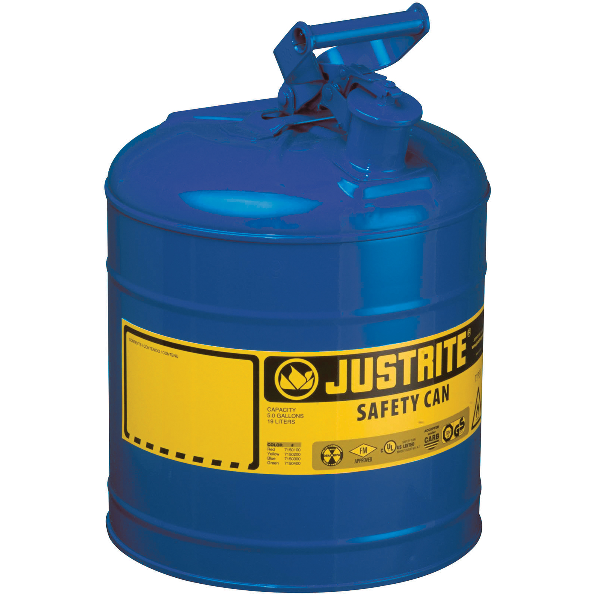 Bidons sécuritaires, Type I, Acier, 2 gal. US, Bleu, Homologué FM/Listé UL/ULC