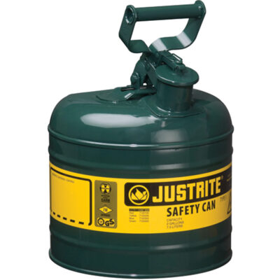Bidons sécuritaires, Type I, Acier, 2 gal. US, Vert, Homologué FM/Listé UL/ULC