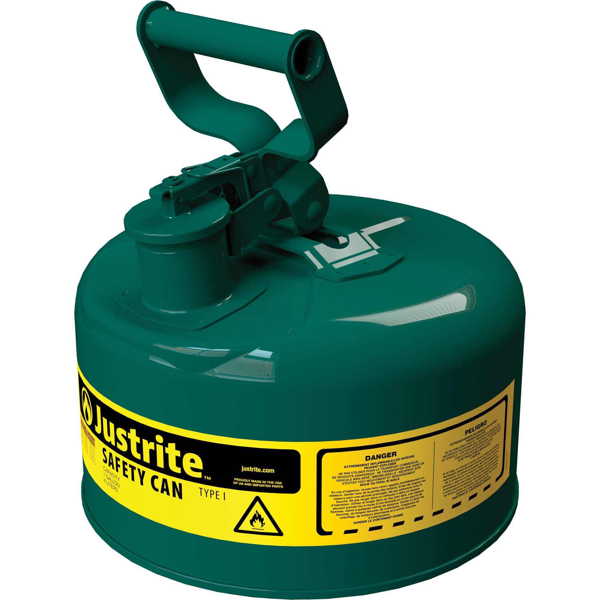 Bidons sécuritaires, Type I, Acier, 2,5 gal. US, Vert, Homologué FM/Listé UL/ULC