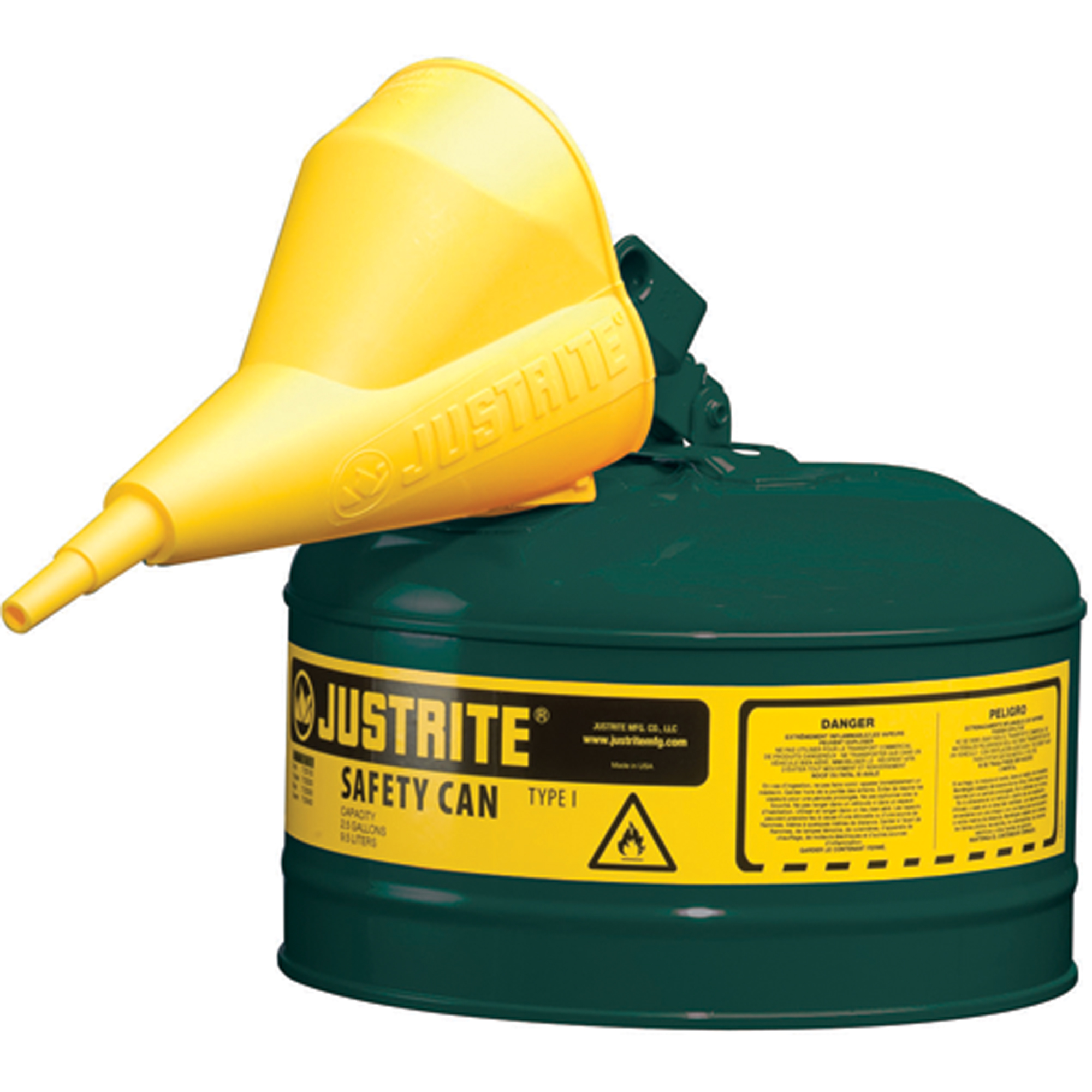 Bidons sécuritaires, Type I, Acier, 2,5 gal. US, Vert, Homologué FM/Listé UL/ULC
