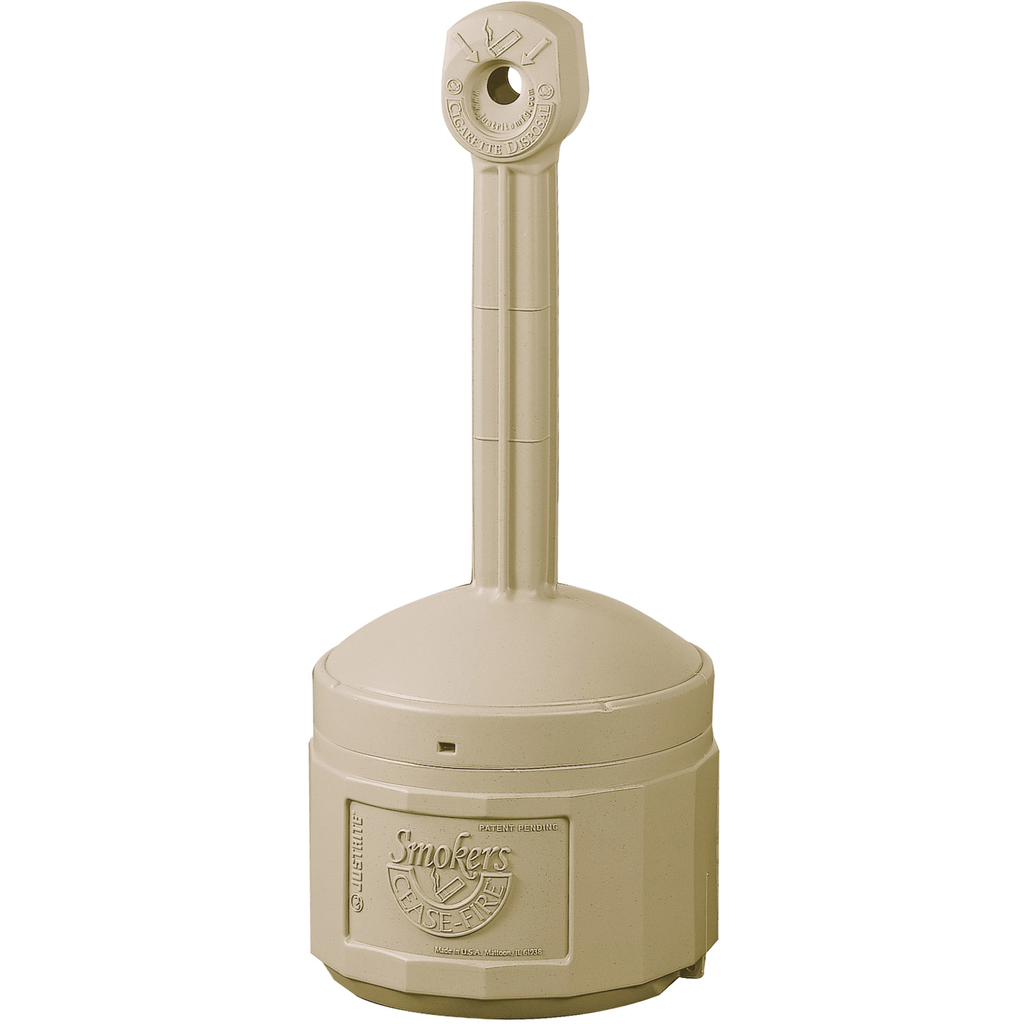 Cendriers Smoker's Cease-FireMD, Sur pied, Plastique, Capacité 1 gal. US, Hauteur 30"