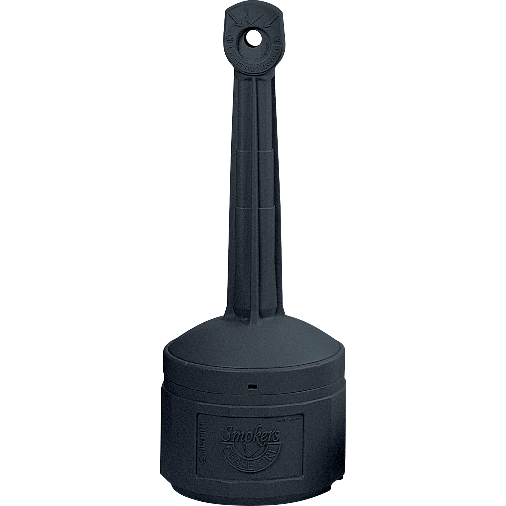 Cendriers Smoker's Cease-FireMD, Sur pied, Plastique, Capacité 1 gal. US, Hauteur 30"