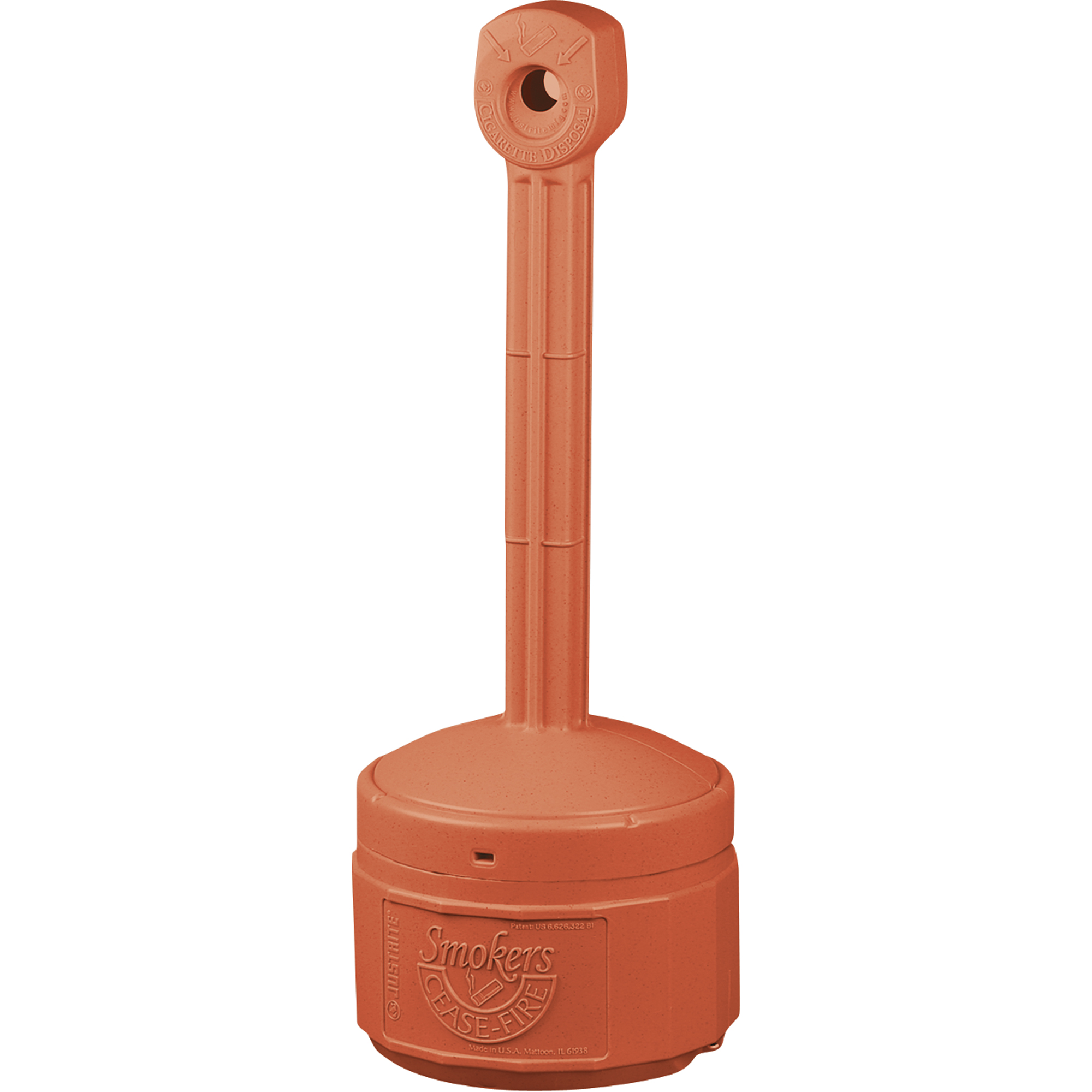 Cendriers Smoker's Cease-FireMD, Sur pied, Plastique, Capacité 1 gal. US, Hauteur 30"