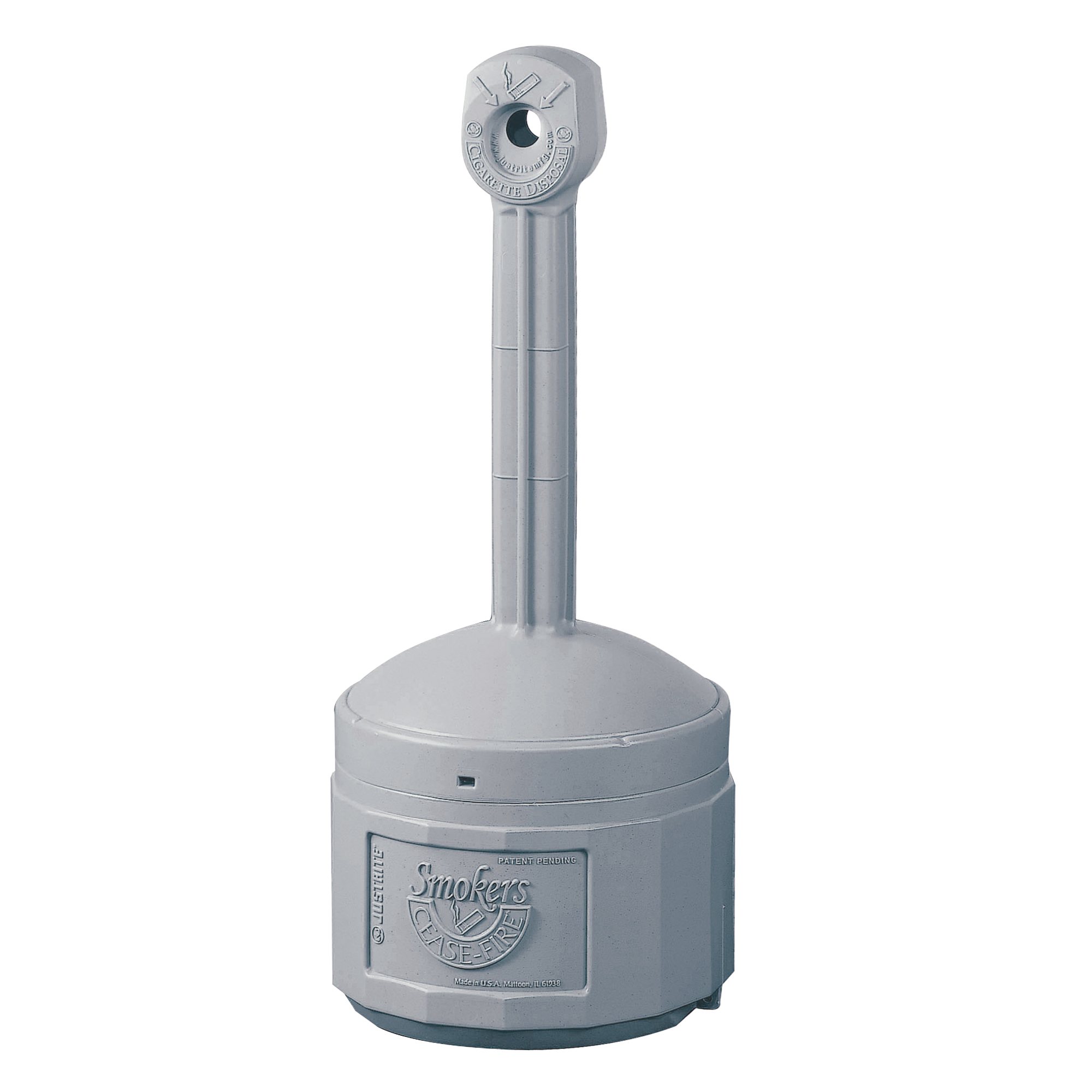 Cendriers Smoker's Cease-FireMD, Sur pied, Plastique, Capacité 4 gal. US, Hauteur 38-1/2"