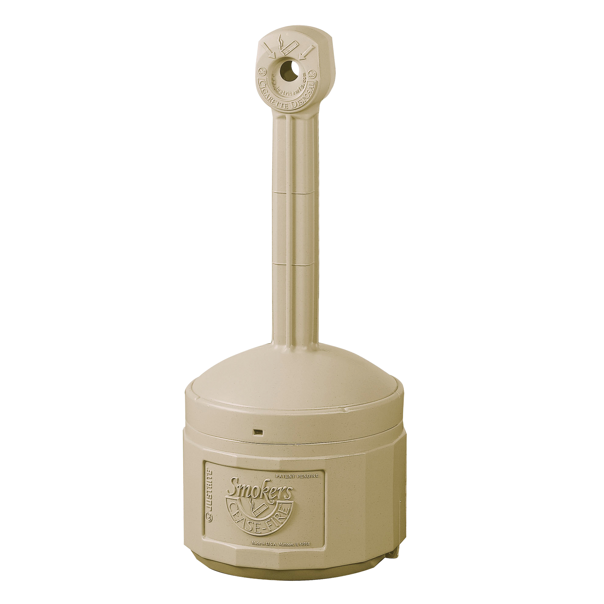 Cendriers Smoker's Cease-FireMD, Sur pied, Plastique, Capacité 4 gal. US, Hauteur 38-1/2"