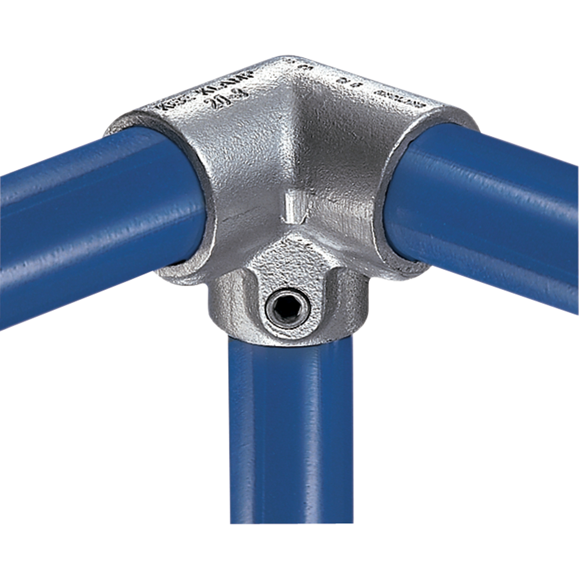 Raccord coudé à 90 degrés sur trois axes pour tube structural, 0,84"