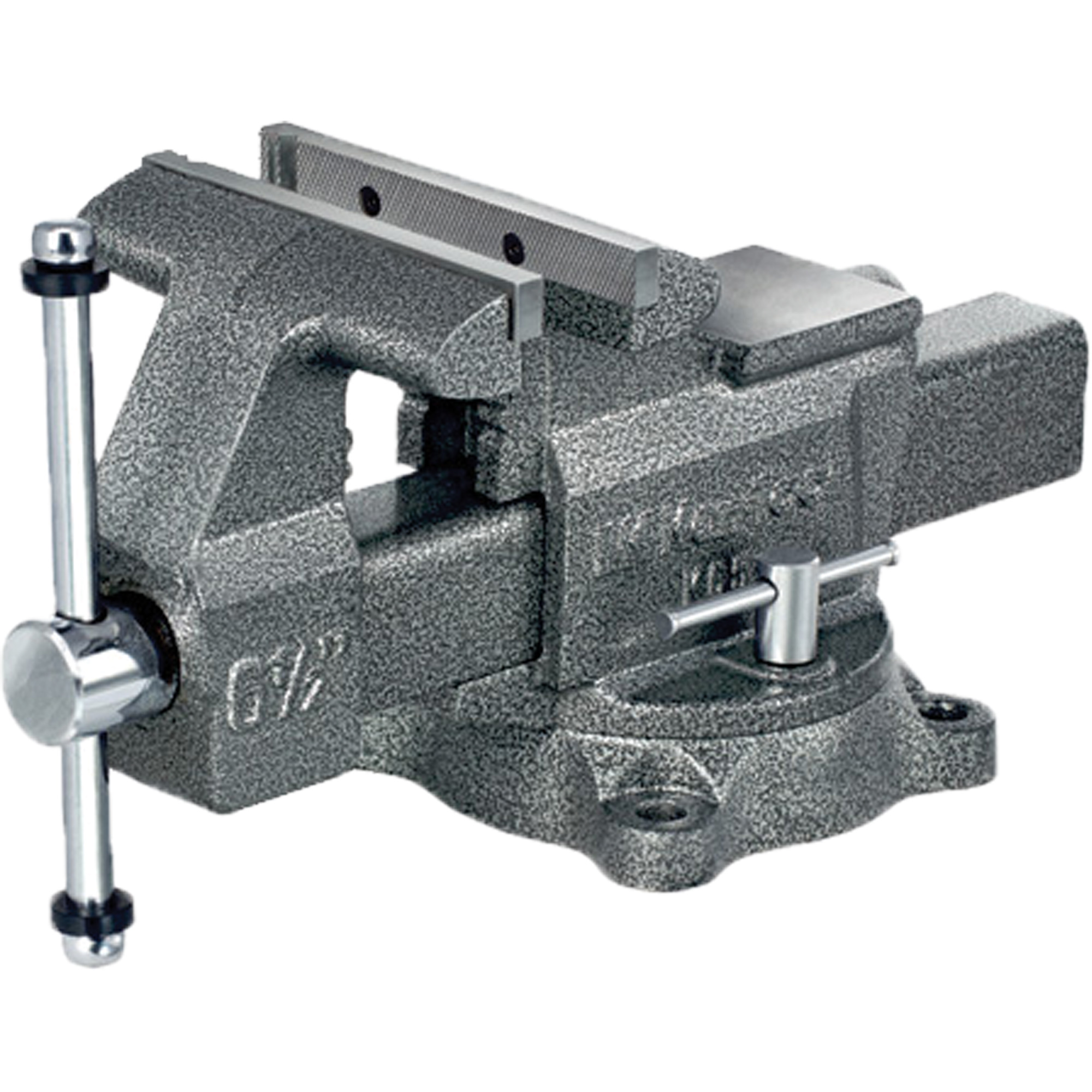 Étau professionnel d'atelier K65, Largeur des mâchoires 6-1/2", Profondeur de la gorge 3-7/8", Base Pivotant