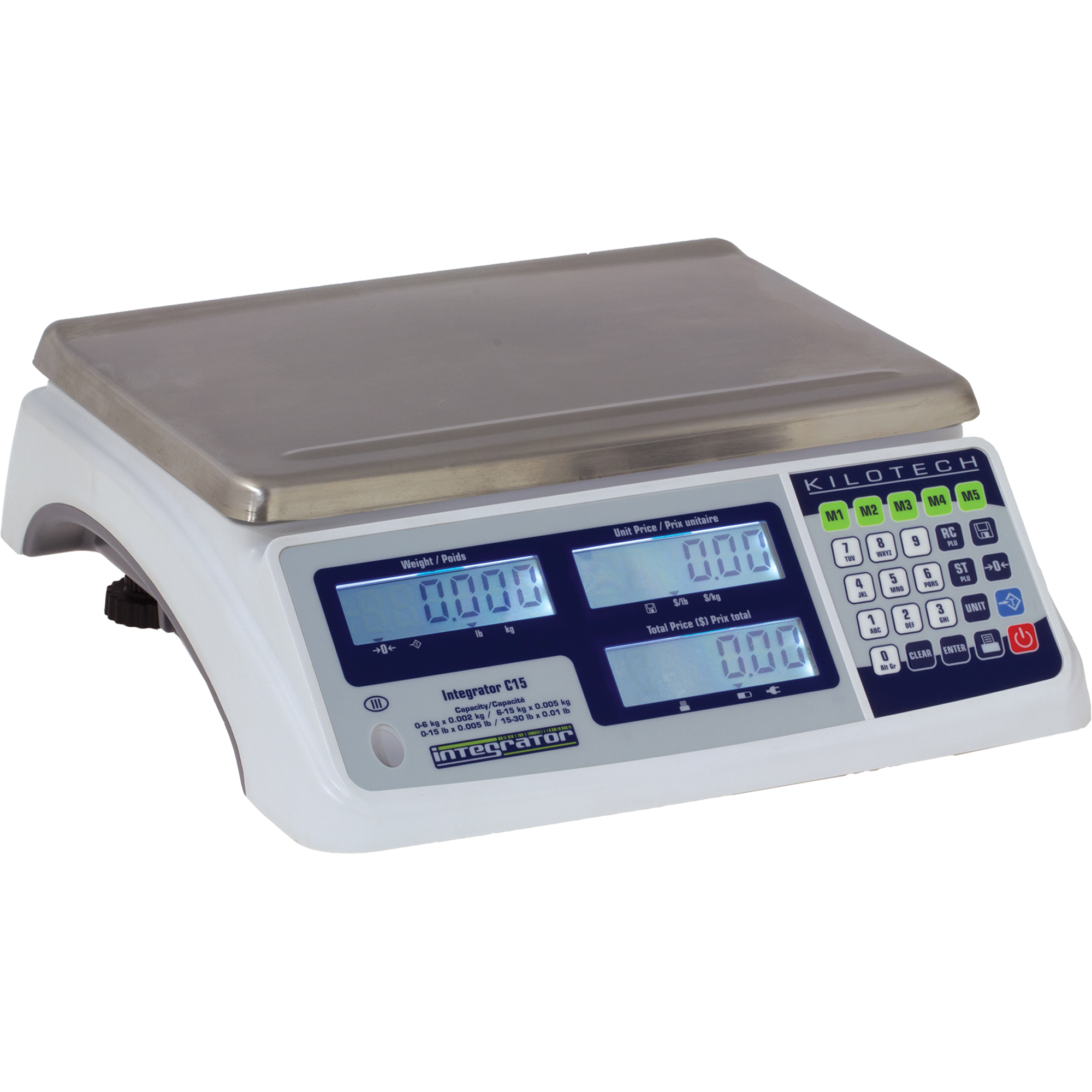 Balance à calcul de prix Integrator C15, Capacité 30 lb / 15 kg, Graduations 0,005 lb / 0,002 kg