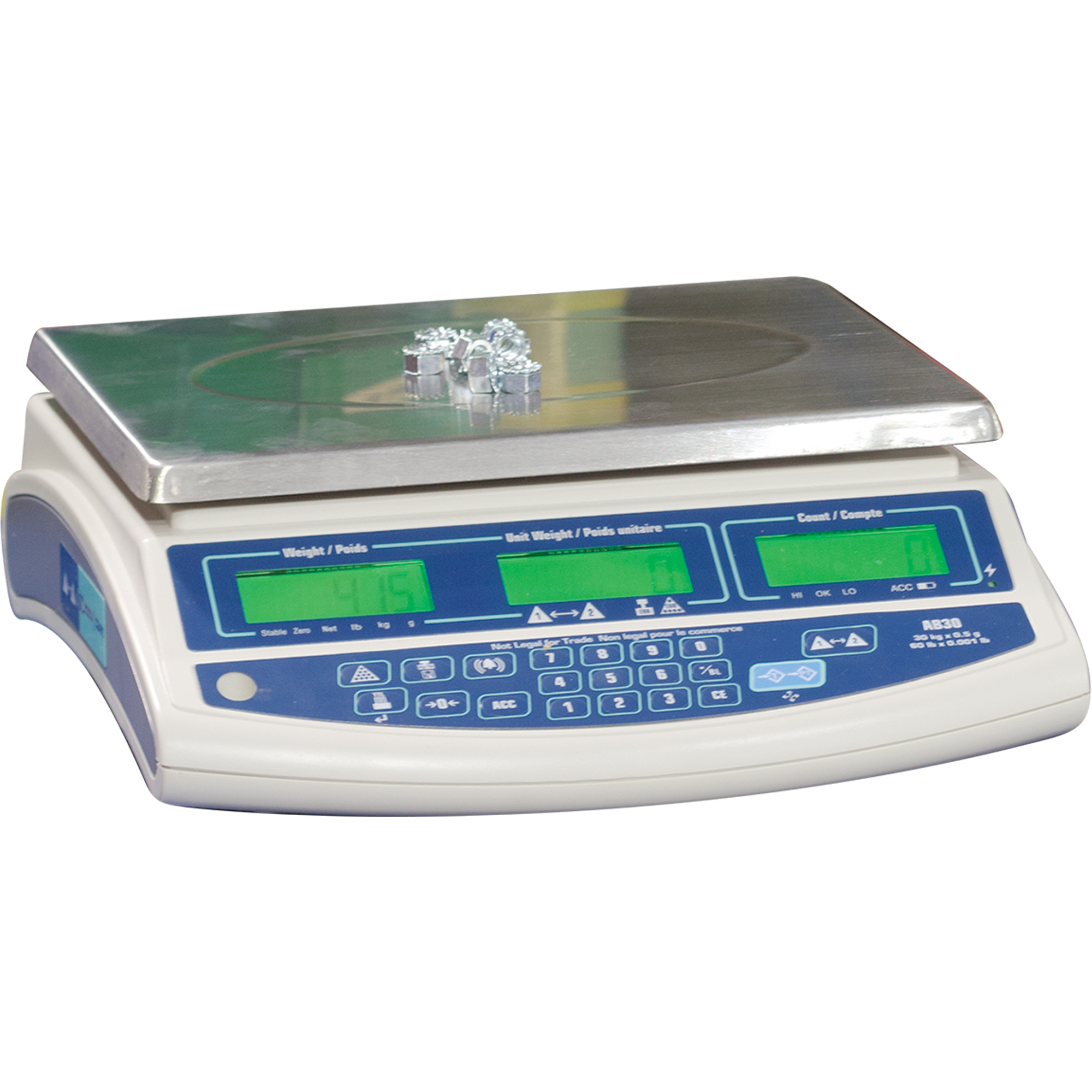 Balance pour compter Abacus AB30, Capacité 60 lb / 30 kg, Graduations 0,001 lb / 0,5 g