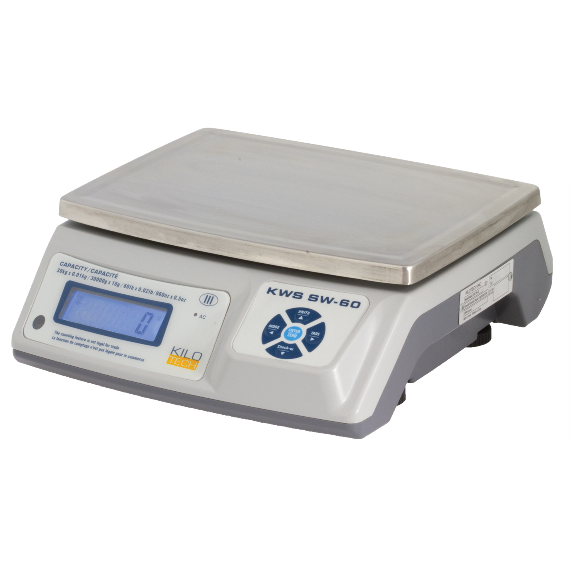 Balances numériques électroniques, Capacité 12 lb / 6 kg, Graduations 0,002 kg/2 g/0,005 lb/0,1 oz