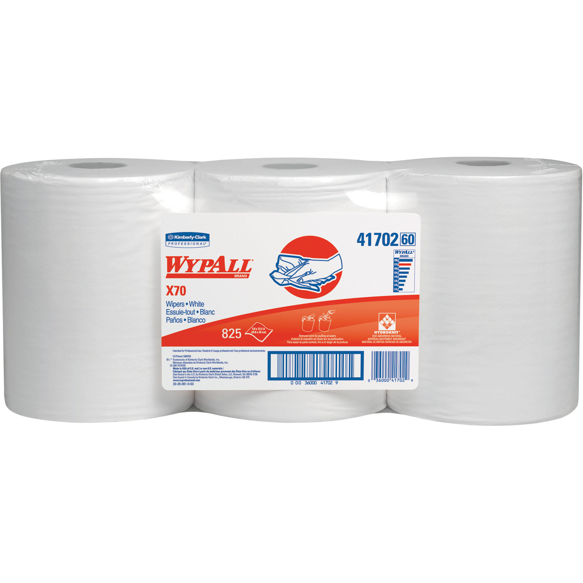 Chiffons industriels de qualité supérieure X70 WypAllMD, Robuste, 13-2/5' lo x 9-4/5" la