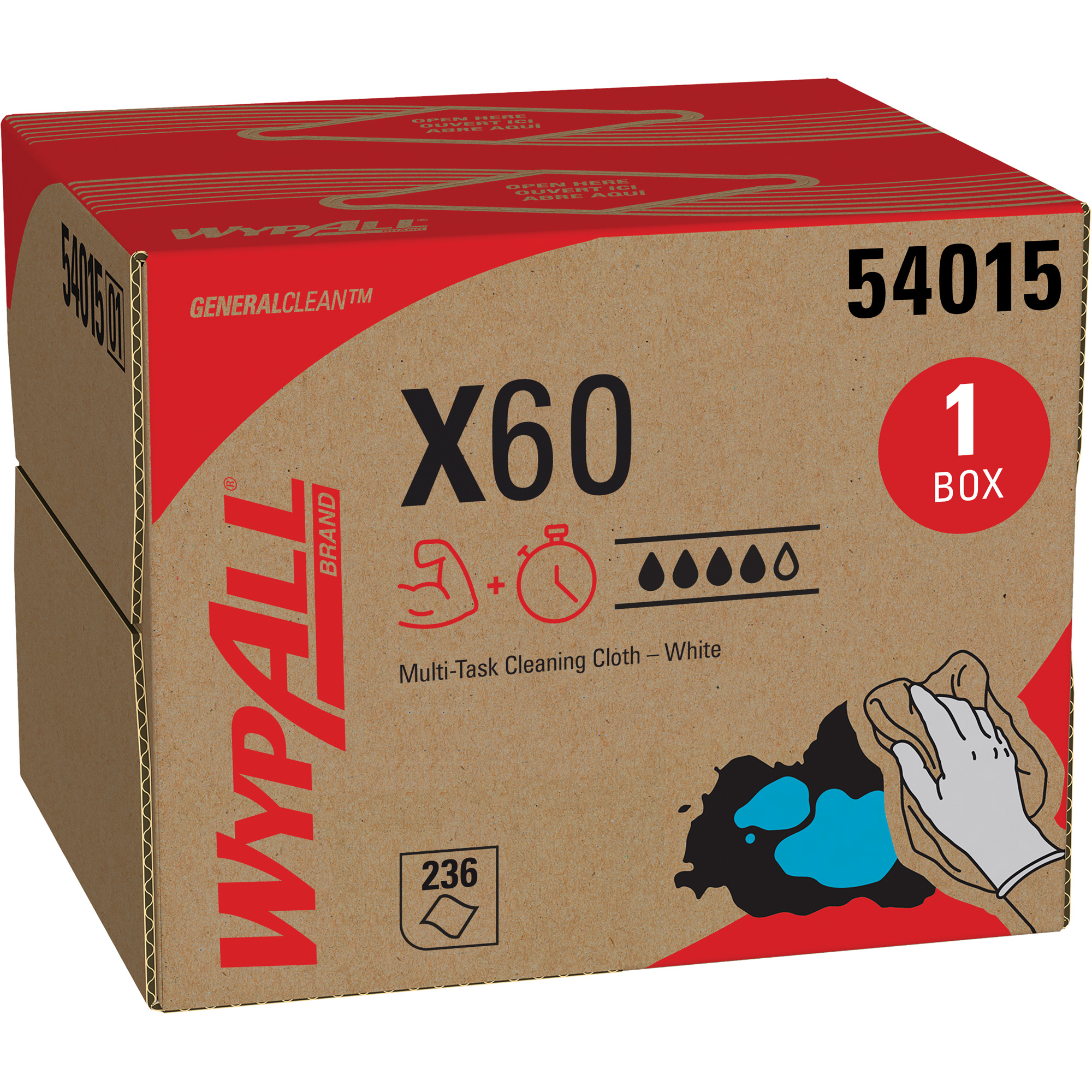 Chiffons X60, Tout usage, 16-3/4" lo x 11" la