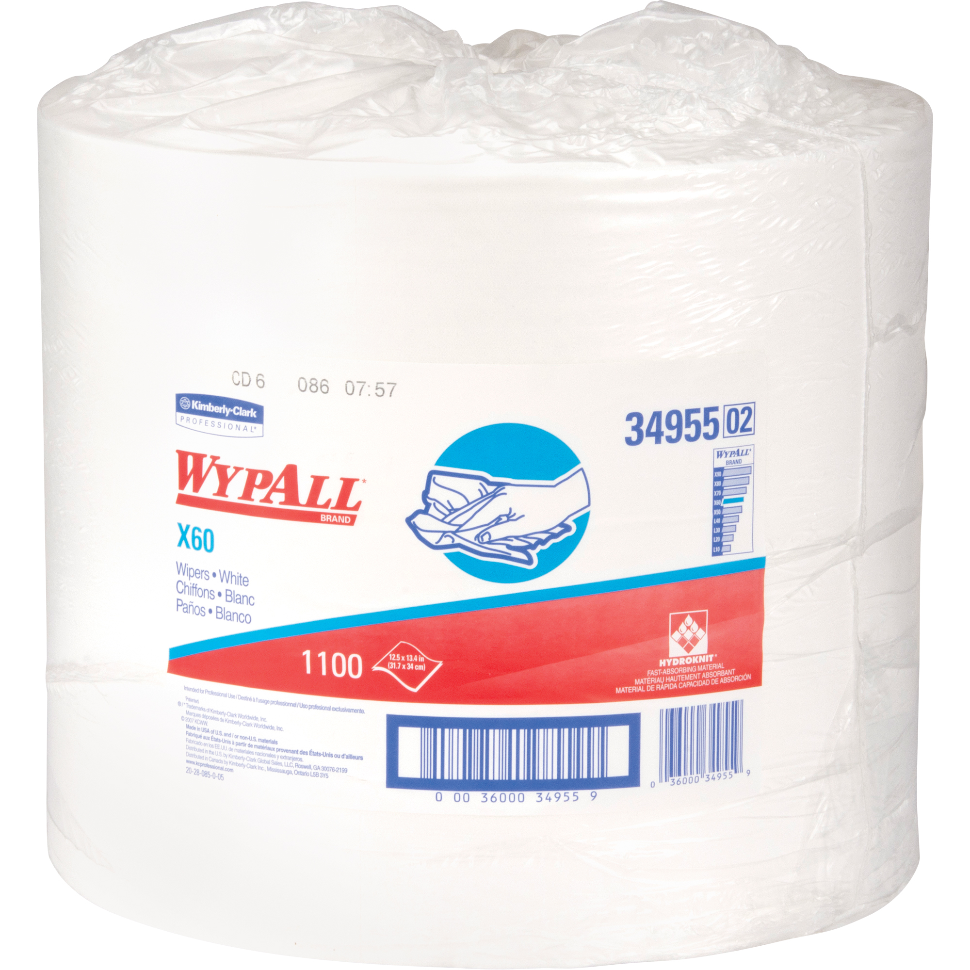 Chiffons X60, Utilitaire, 12-3/8" lo x 12-1/4" la