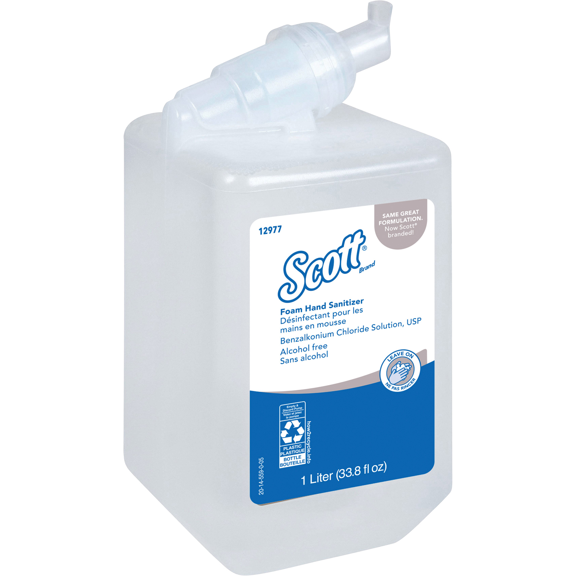 Désinfectant en mousse sans alcool pour les mains EssentialMC de ScottMD, 1000 ml, Cartouche de recharge, 0% alcool