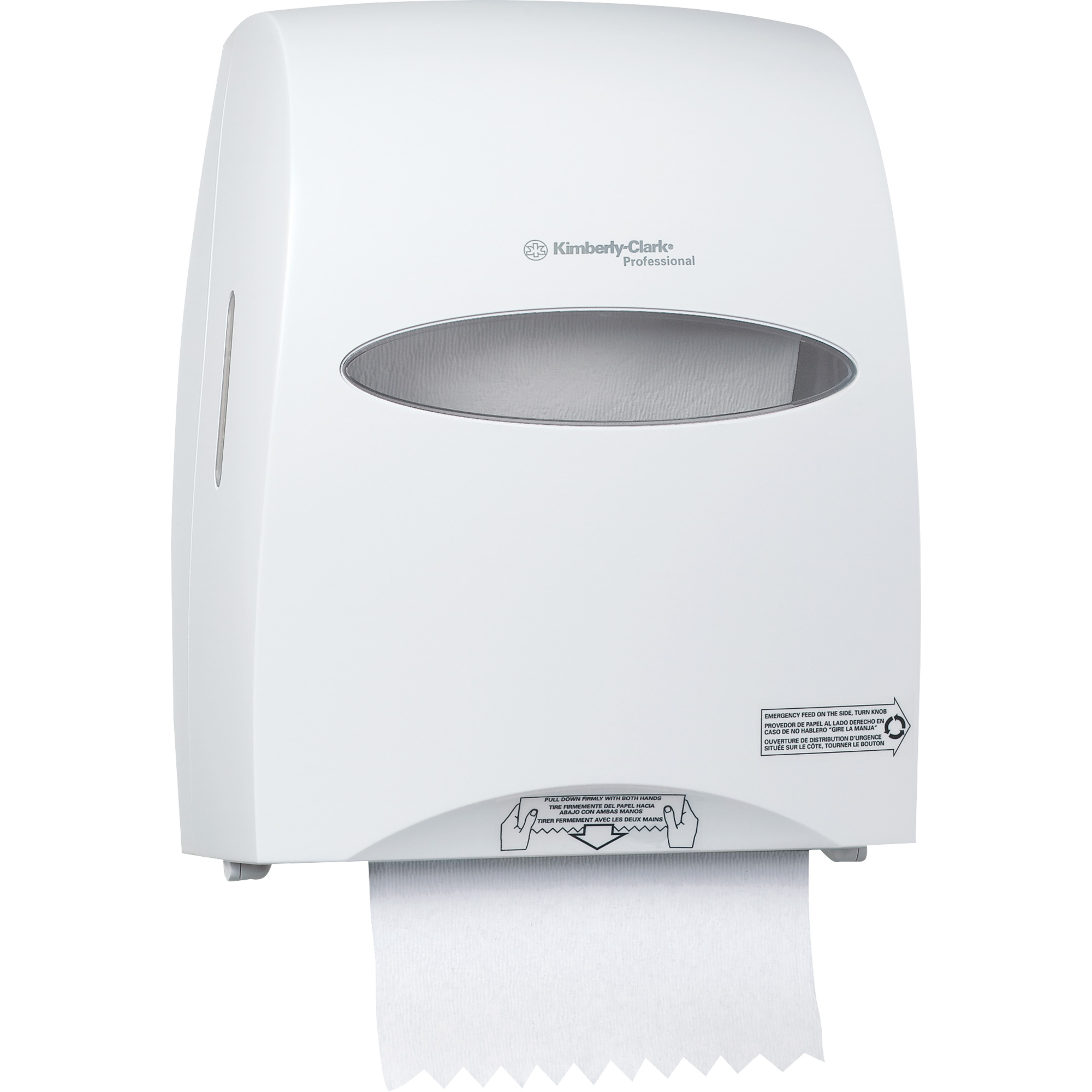 Distributeur de serviettes en rouleaux durs Sanitouch, Manuel/Sans contact, 12,63" la x 10,2" p x 16,13" h