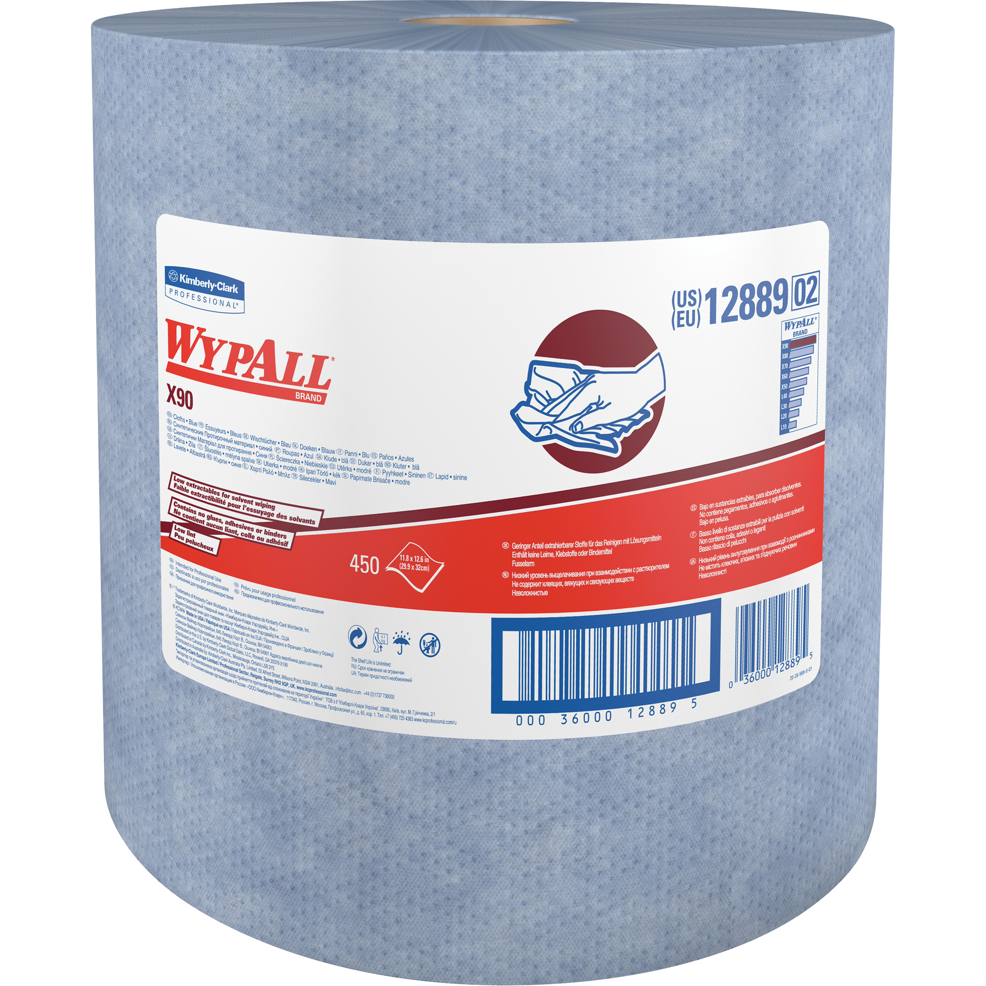 Essuie-tout X90 jumbo en rouleau, Robuste, 12-1/5" lo x 12-2/5" la