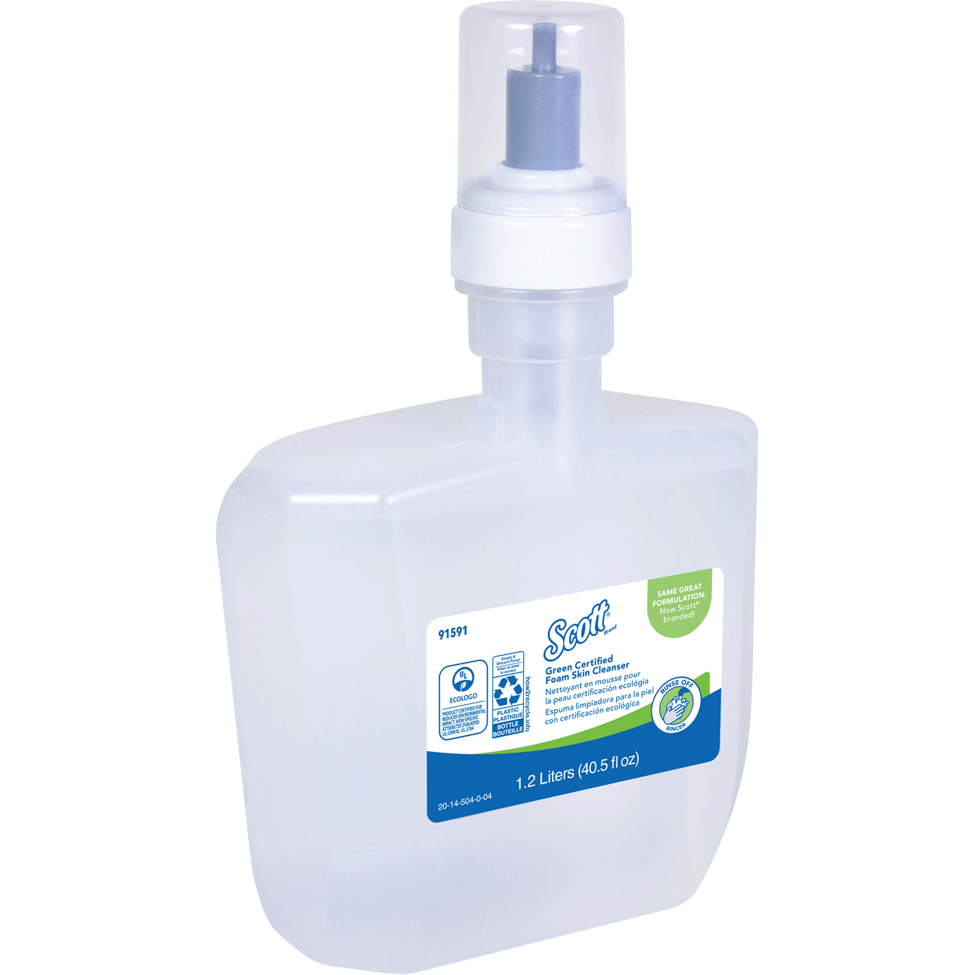 Nettoyant pour la peau certifié écologique EssentialMC de ScottMD, Mousse, 1,2 L, Sans parfum