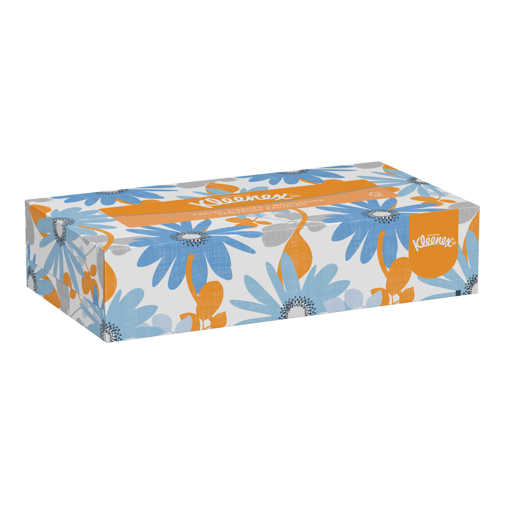 Papier-mouchoir KleenexMD, 2 pli, 8" lo x 8-1/2" la, 125 feuilles/boîte