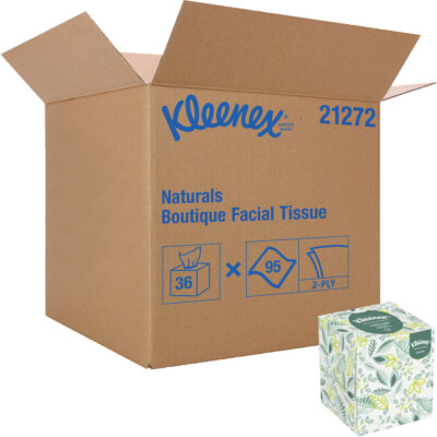 Papiers-mouchoirs Naturals Boutique* de KleenexMD, 2 pli, 7,8" lo x 8,3" la, 95 feuilles/boîte