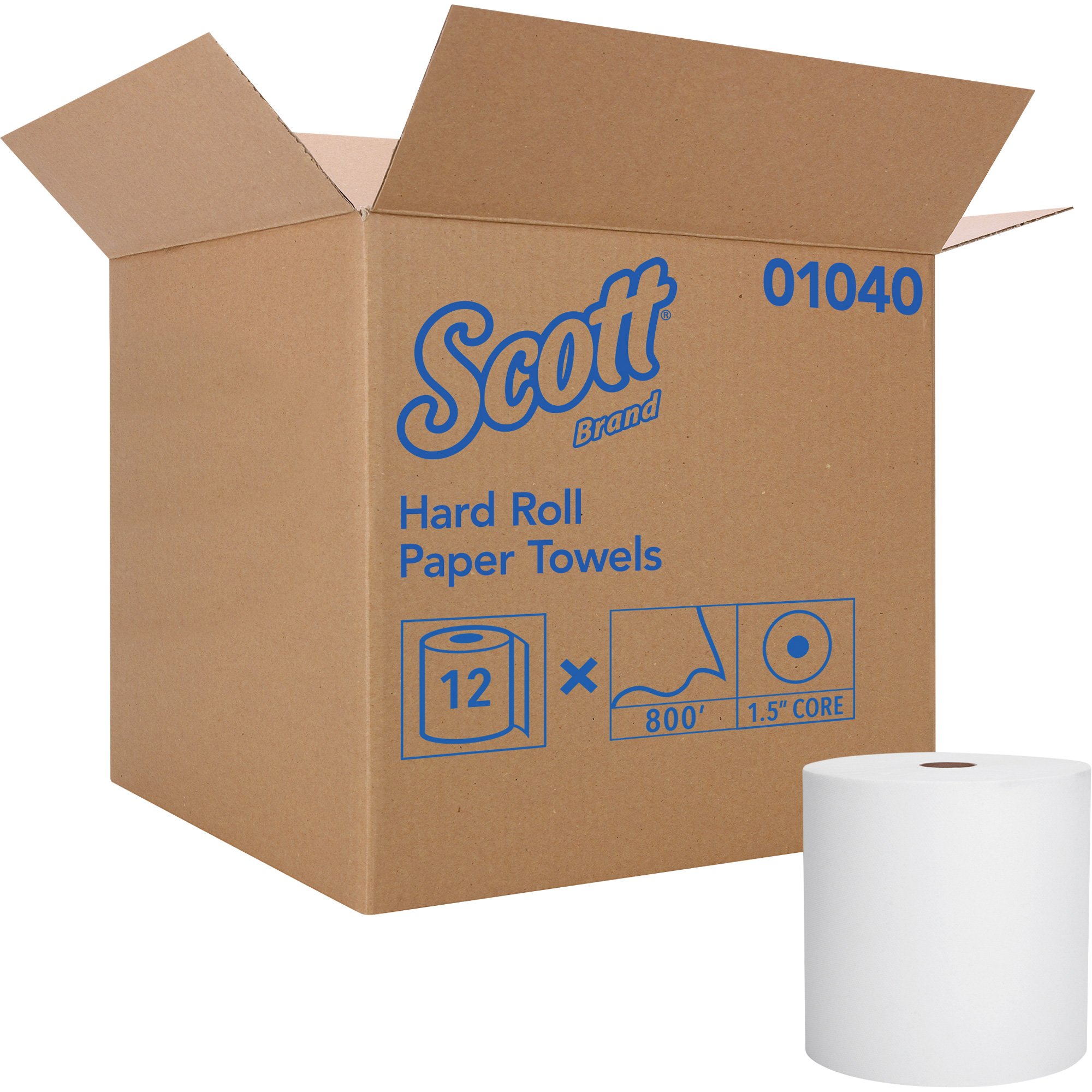 Serviettes en rouleaux durs EssentialMC de ScottMD, 1 pli, Standard, 800' lo