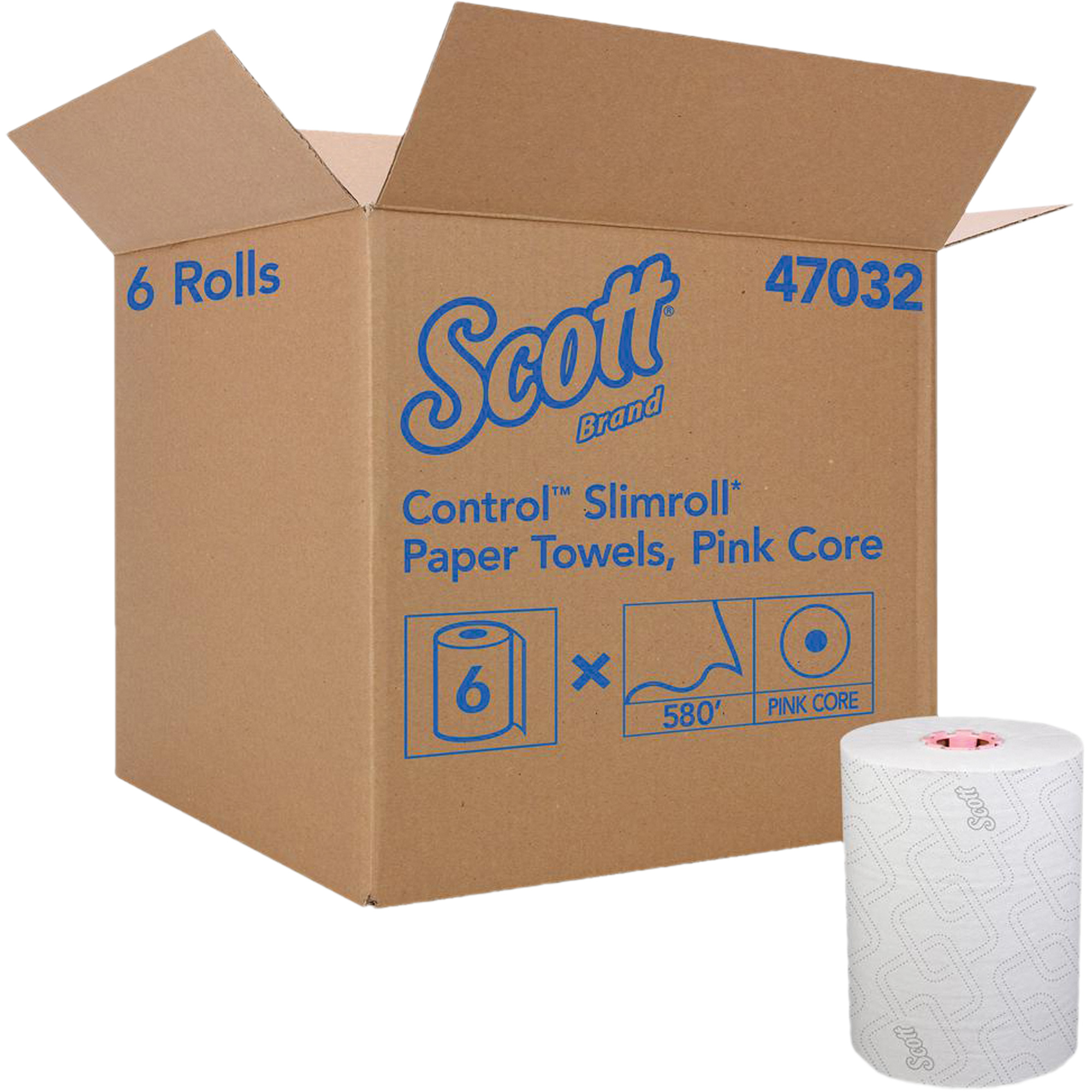 Serviettes Slimroll* de ScottMD en rouleau dur, 1 pli, Standard, 580' lo
