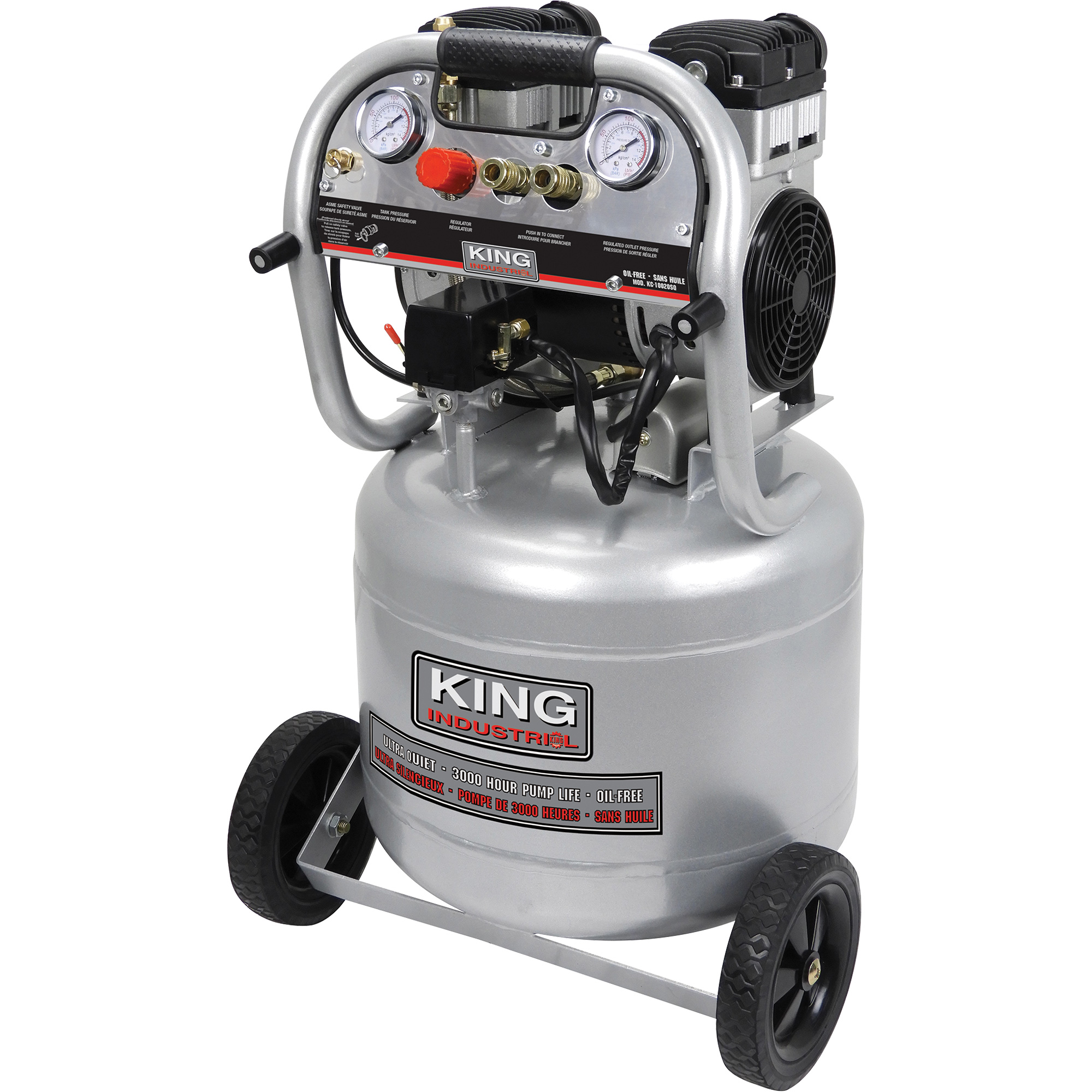 Compresseur à air sans huile ultra silencieux, Électrique, 10 gal. (12 gal. US), 125 PSI, 120/1 V