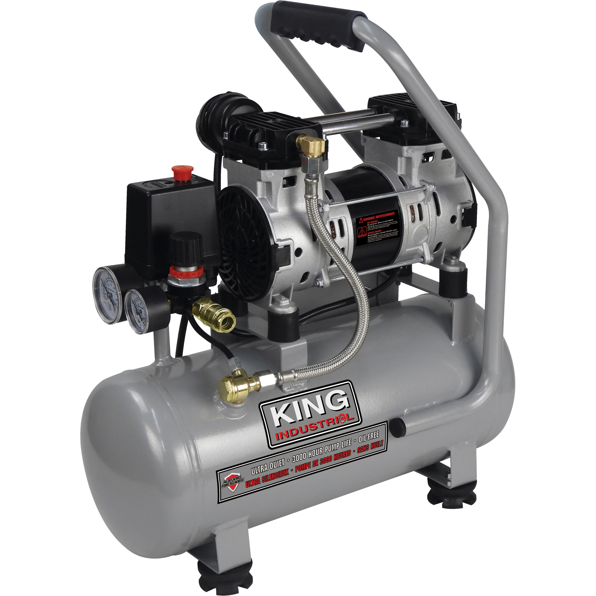 Compresseur à air sans huile ultra silencieux, Essence, 3 gal., 135 PSI
