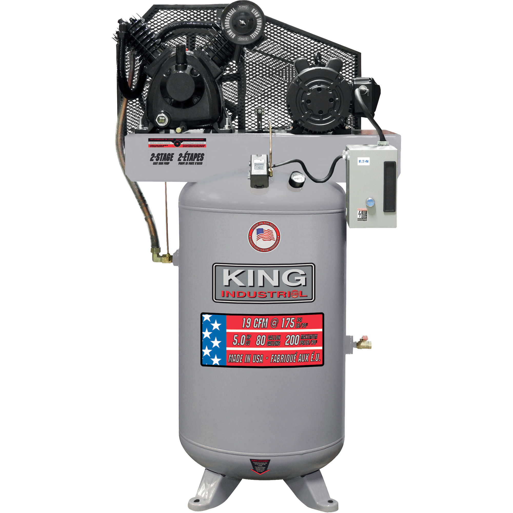 Compresseur d'air biphasé, 80 gal. (96 gal. US)