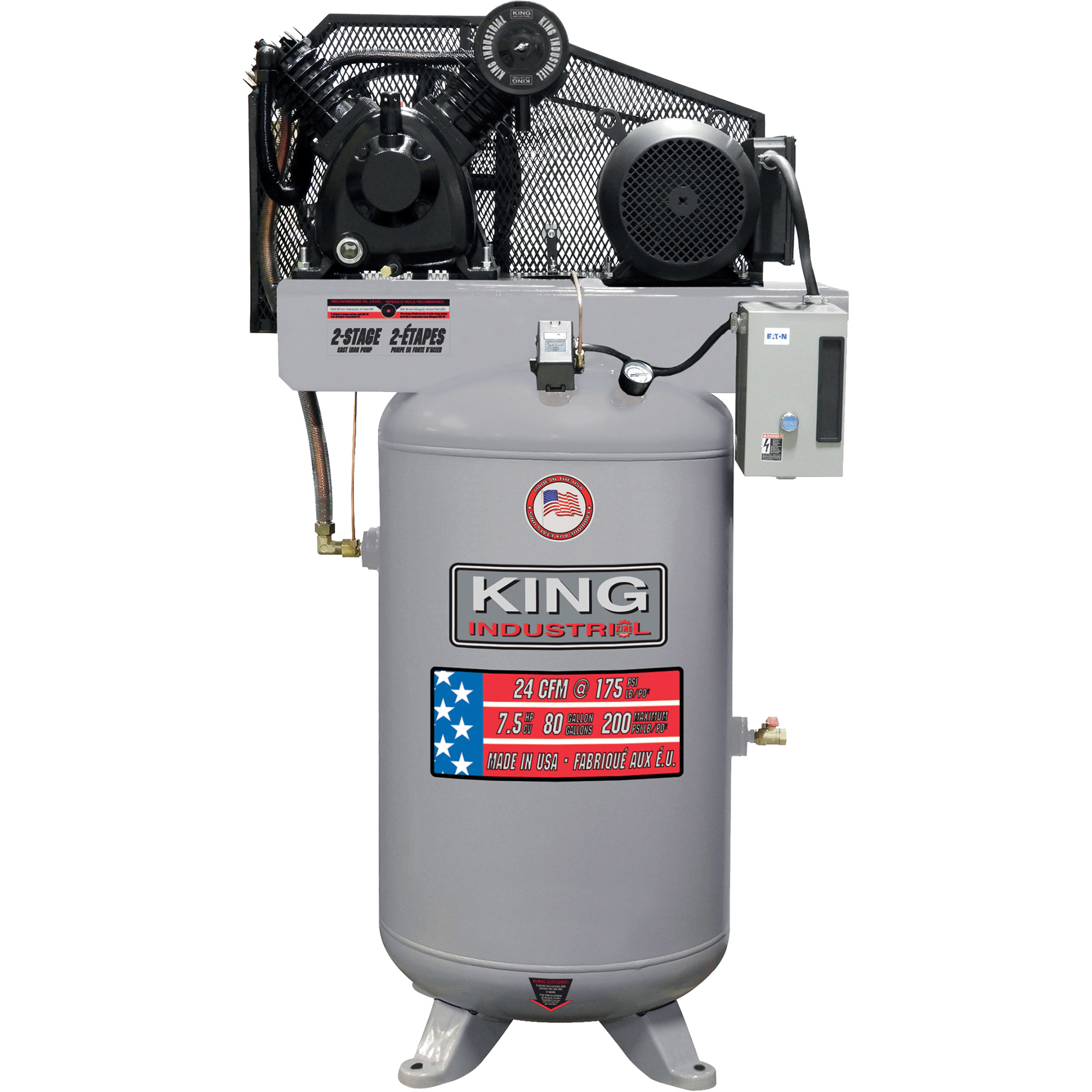Compresseur d'air biphasé, 80 gal. (96 gal. US)