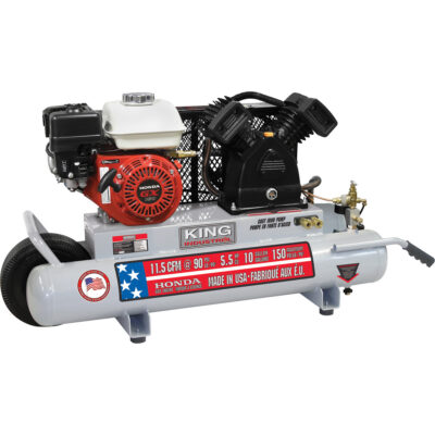 Compresseur d'air sur brouette, Essence, 10 gal. (12 gal. US), 150 PSI