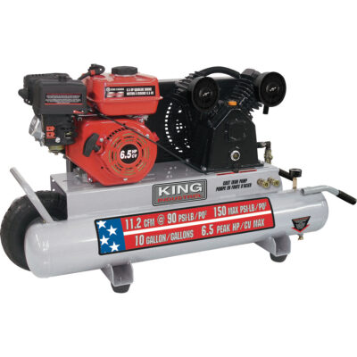 Compresseur d'air sur brouette, Essence, 10 gal. (12 gal. US), 150 PSI