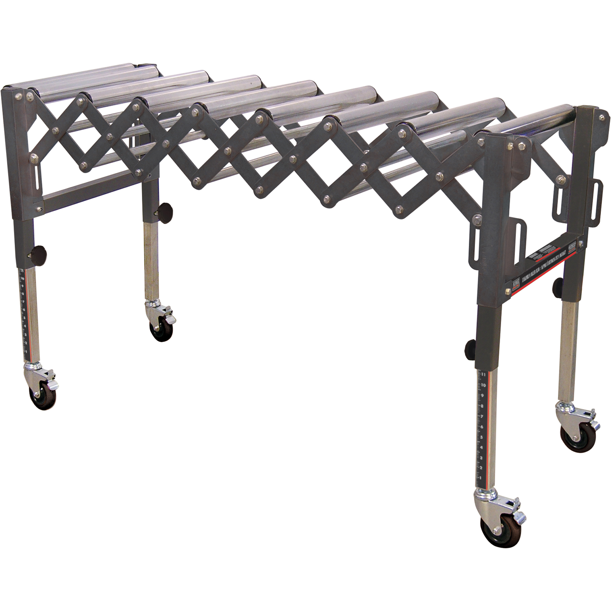 Convoyeurs à roulettes extensibles & flexibles, 20" la x 52" lo, Capacité de 300 lb par pi lin.