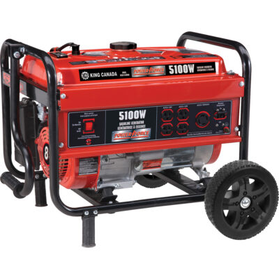 Génératrice avec ensemble de roues, 5100 W de surtension, 4000 W nominale, 120 V/240 V, Réservoir de 15 L
