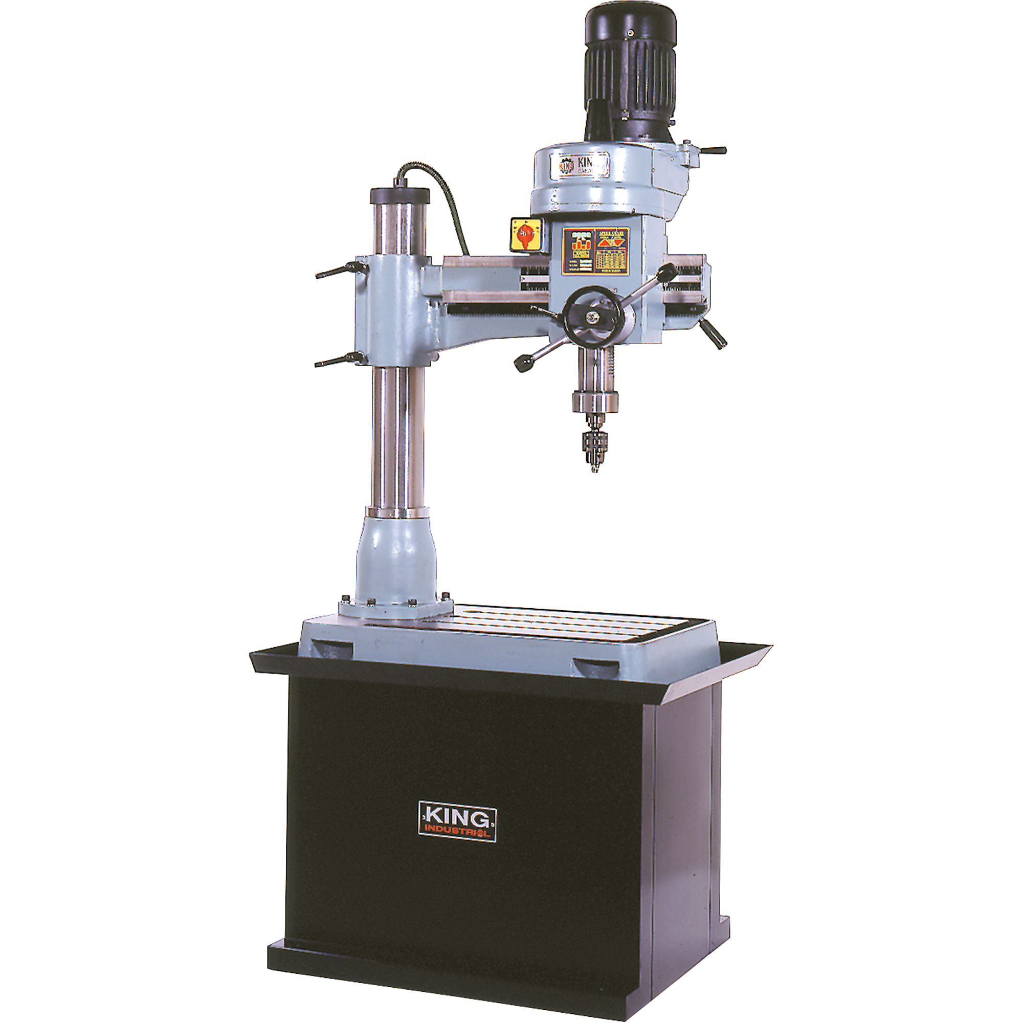 Perceuse-Fraiseuse Radiale, 1/2" Mandrin, 5 Vitesse(s), 21-5/8" la X 19-5/8" lo, #3 Morse