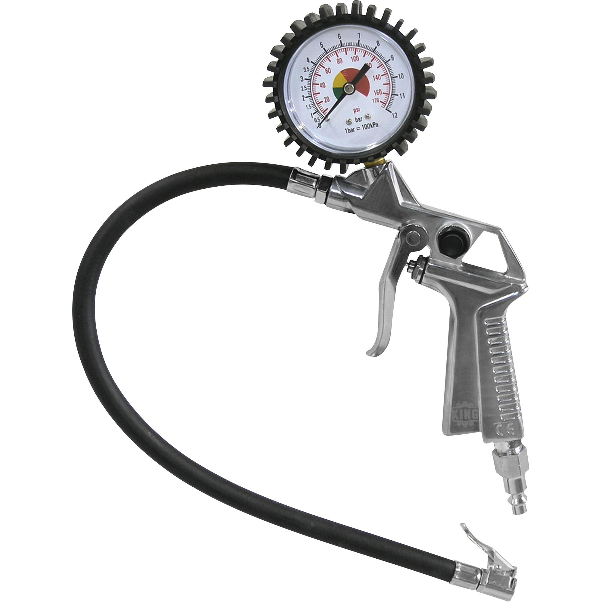 Pistolet gonfleur de pneus avec manomètre