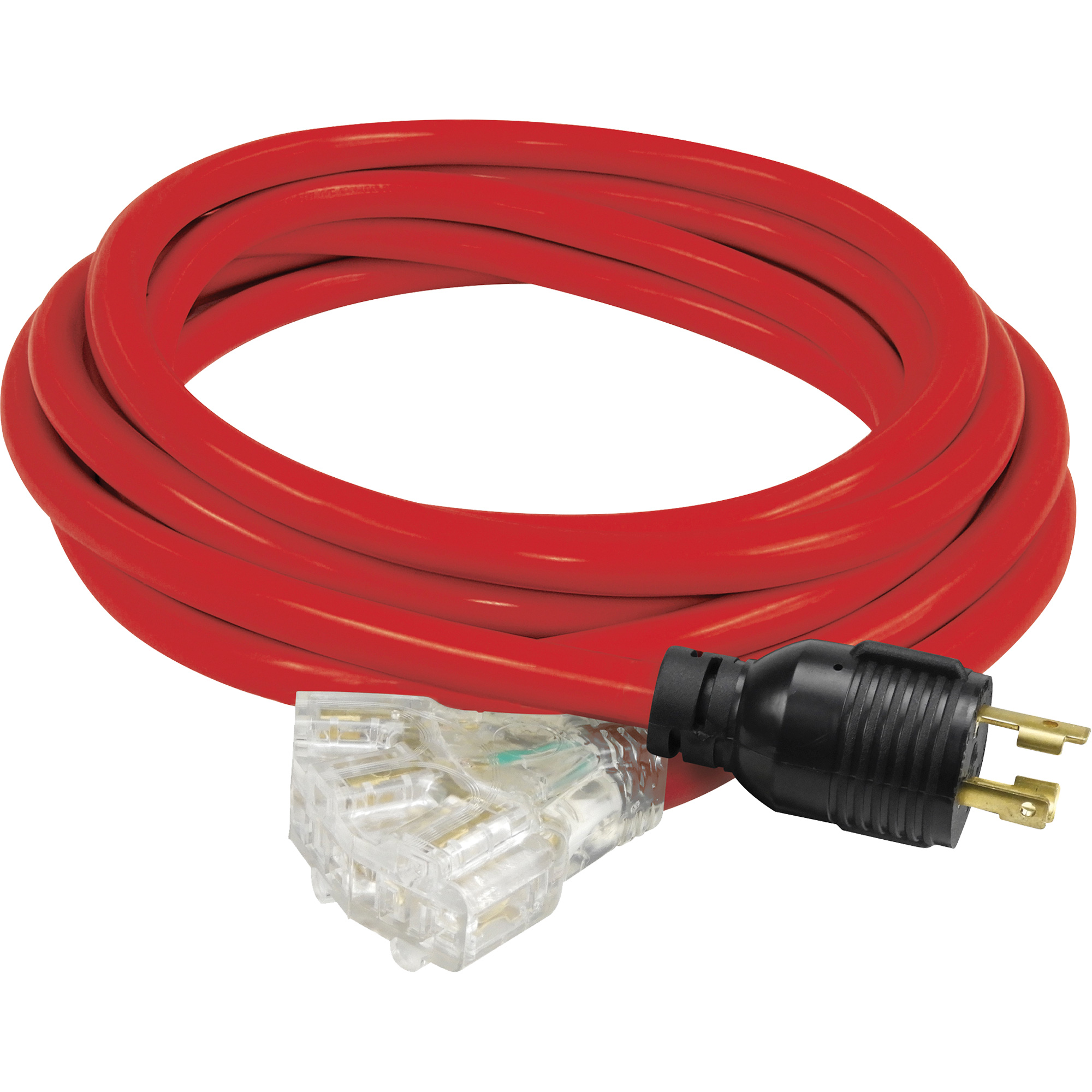 Rallonge pour génératrice avec triple fiche, STW, AWG 10, 3 prise(s), 25'