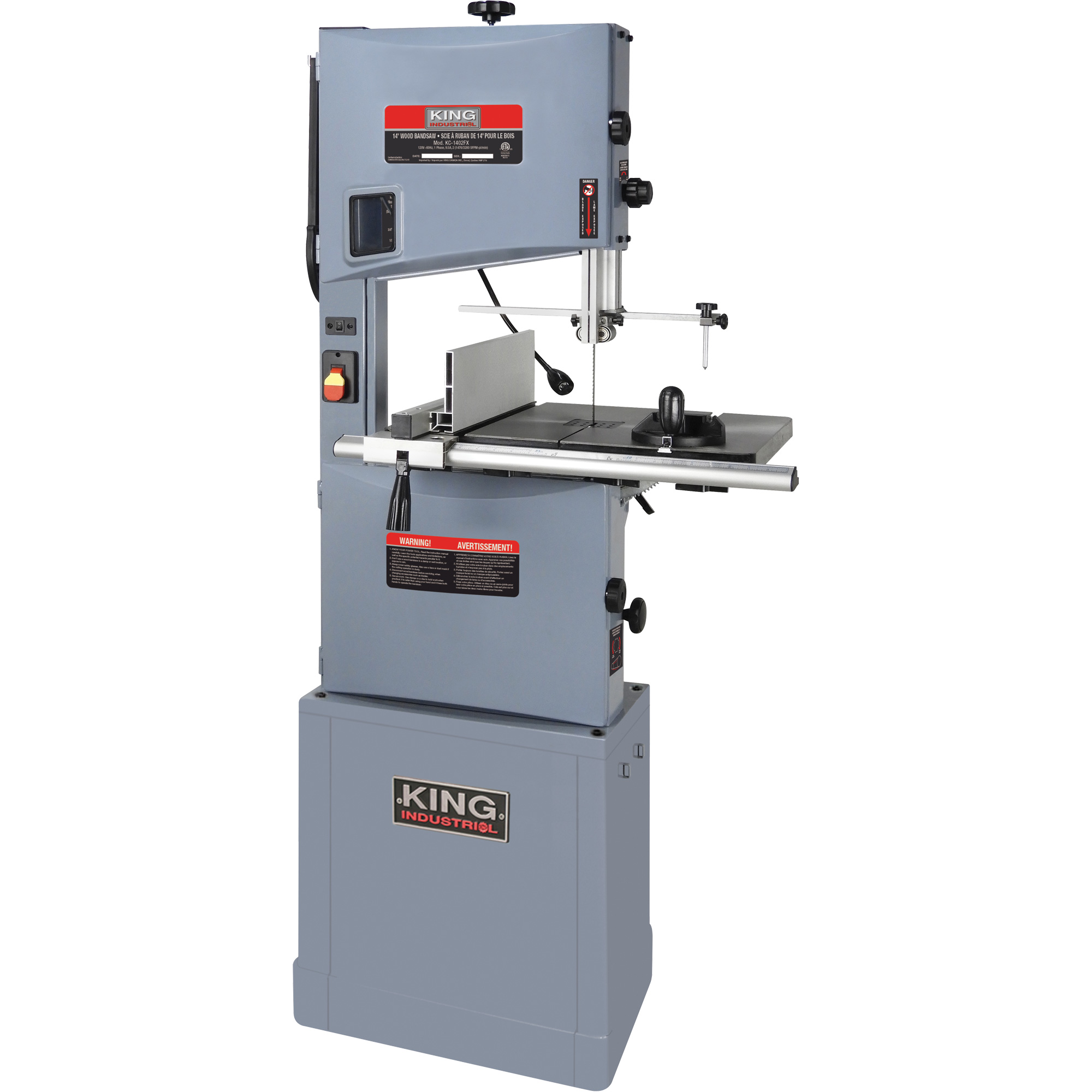 Scie à ruban à deux vitesses de 14" pour le bois, Vertical, 120 V, 1476 pi²/min/3280 pi²/min