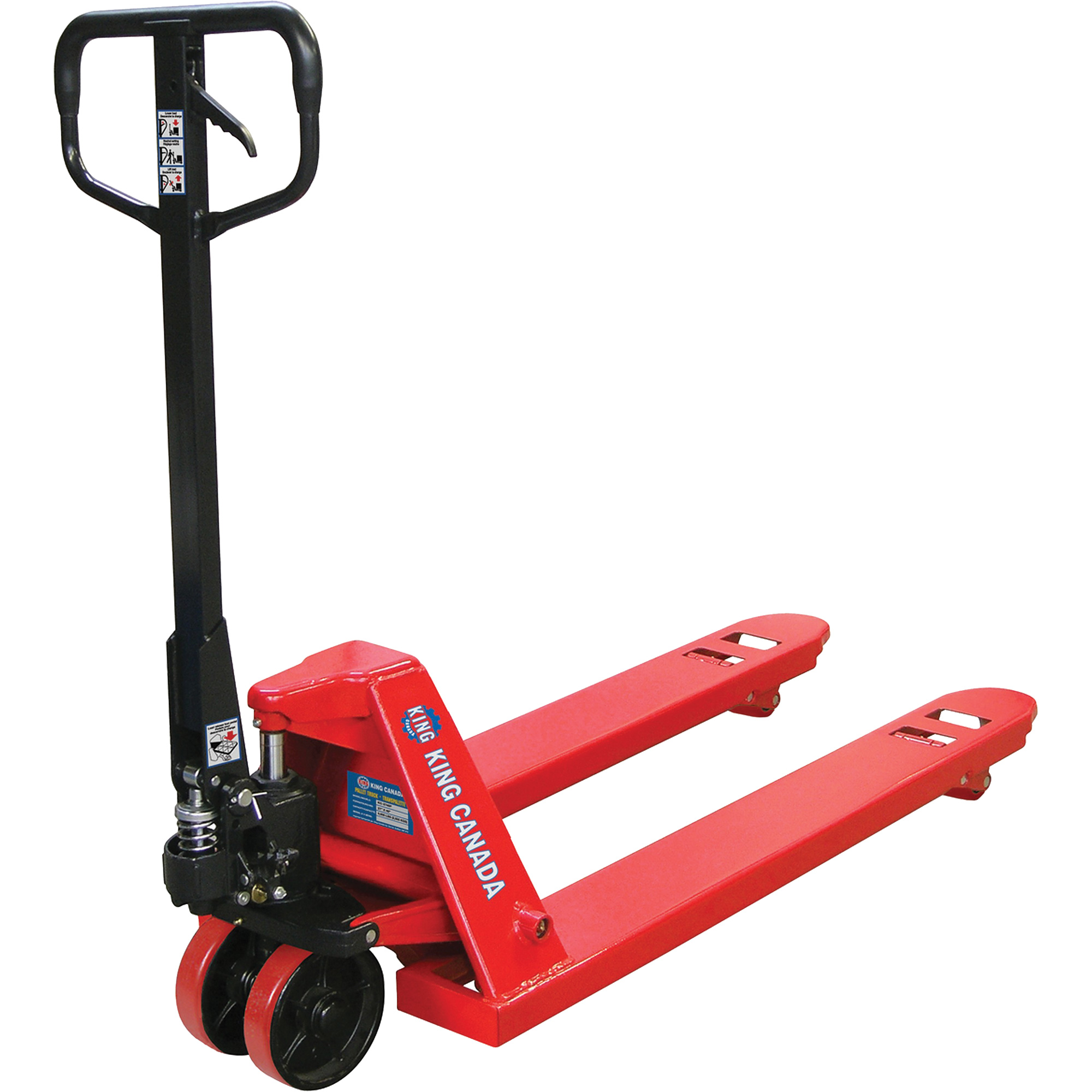 Transpalette avec roues en polyuréthanne, Acier, 48" lo x 27" la, Capacité 5500 lb