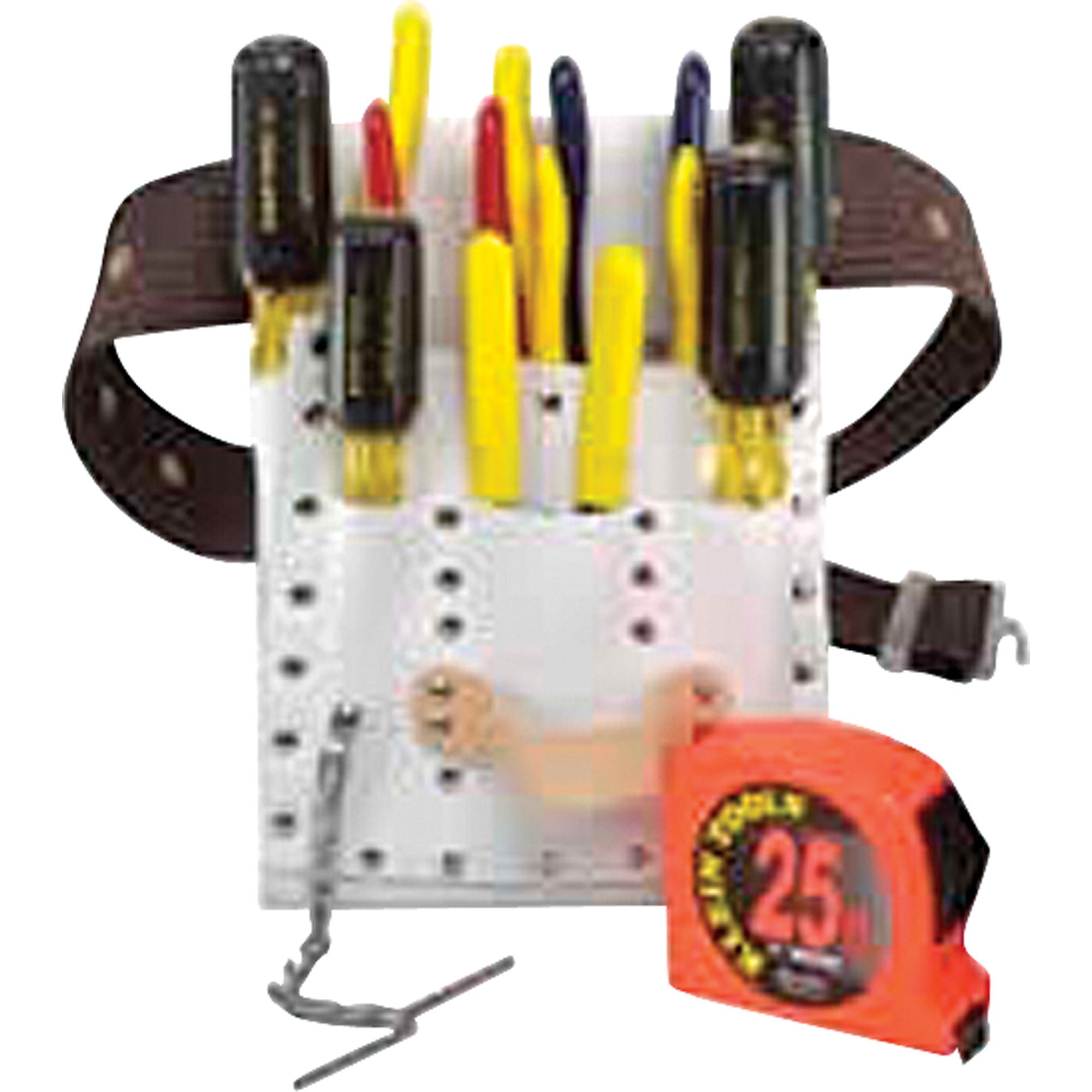 ENS OUTILS ELECTRICIEN A/POCHETTE CEINTURE, Cuir, Blanc