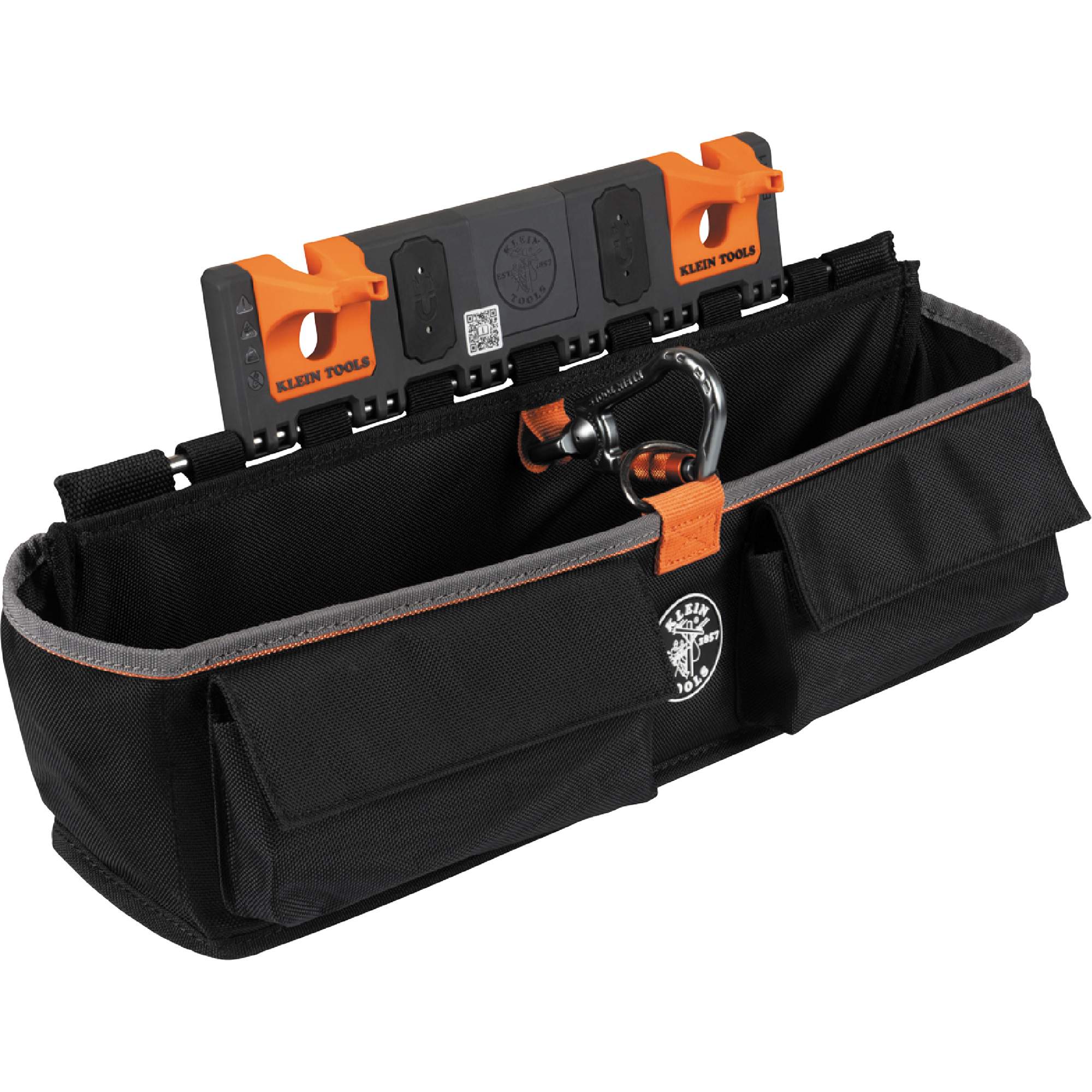 Module pour grande poche avec crochet en S Bucket Work Centre, Nylon, 3 pochettes, Noir/Orange