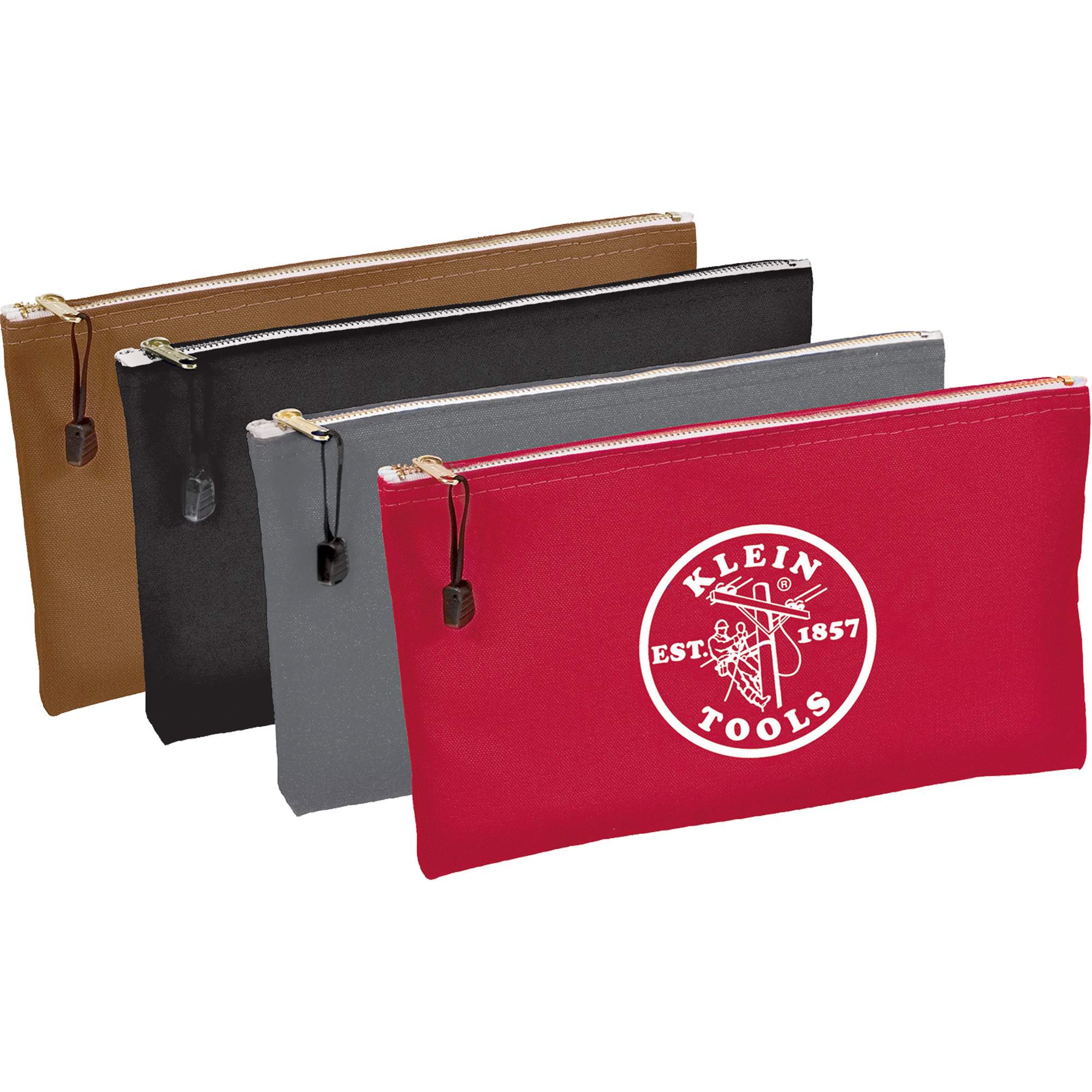Poches à fermeture à glissière pour outils, paquet de 4, Porte-outil, Toile, 1 Poches