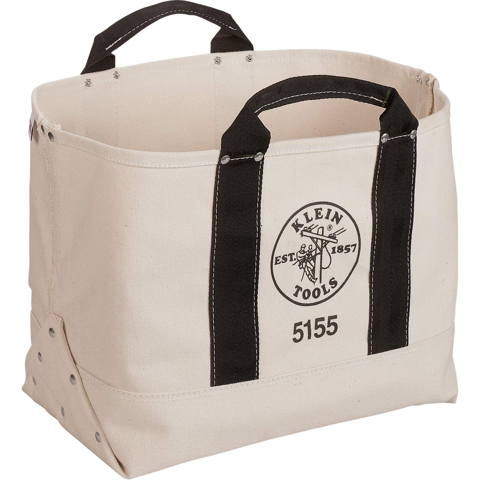Sac à outils robuste de 17", Toile, 1 pochettes, Beige/Noir
