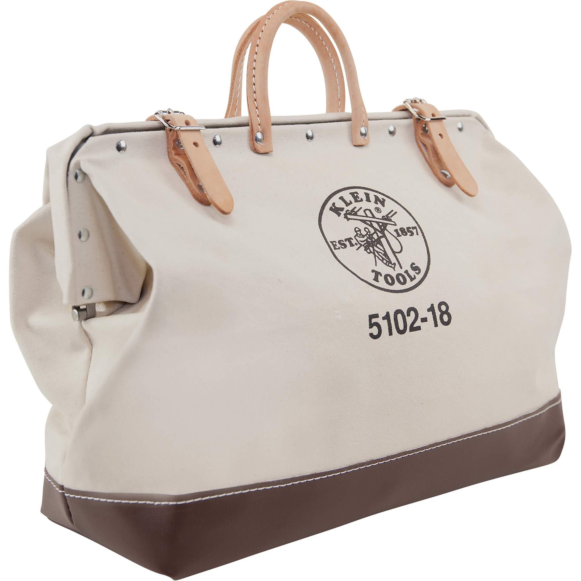 Sac à outils robuste de 18", Toile, 1 pochettes, Beige