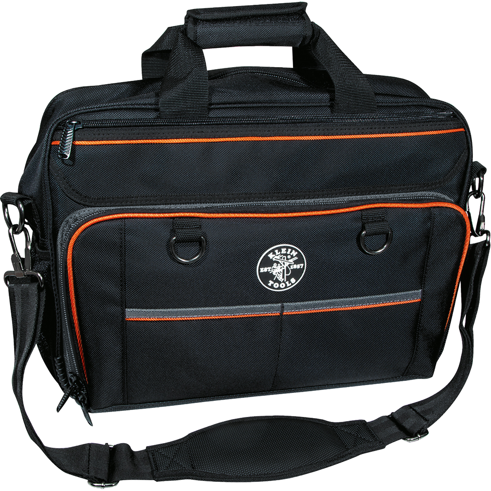 Sac techno Tradesman ProMC avec pochette pour ordinateur portable, Polyester, 22 pochettes, Noir/Orange