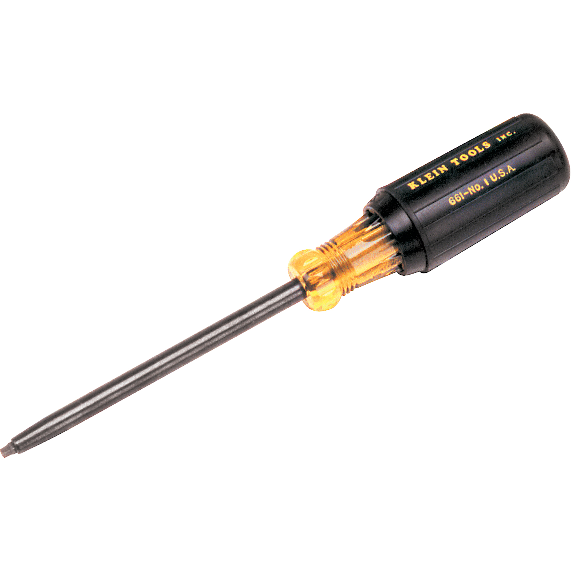 Tournevis carré à empreinte réduite, Tige de #0, Ronde, 7-3/4" lo, Prise en Coussinée