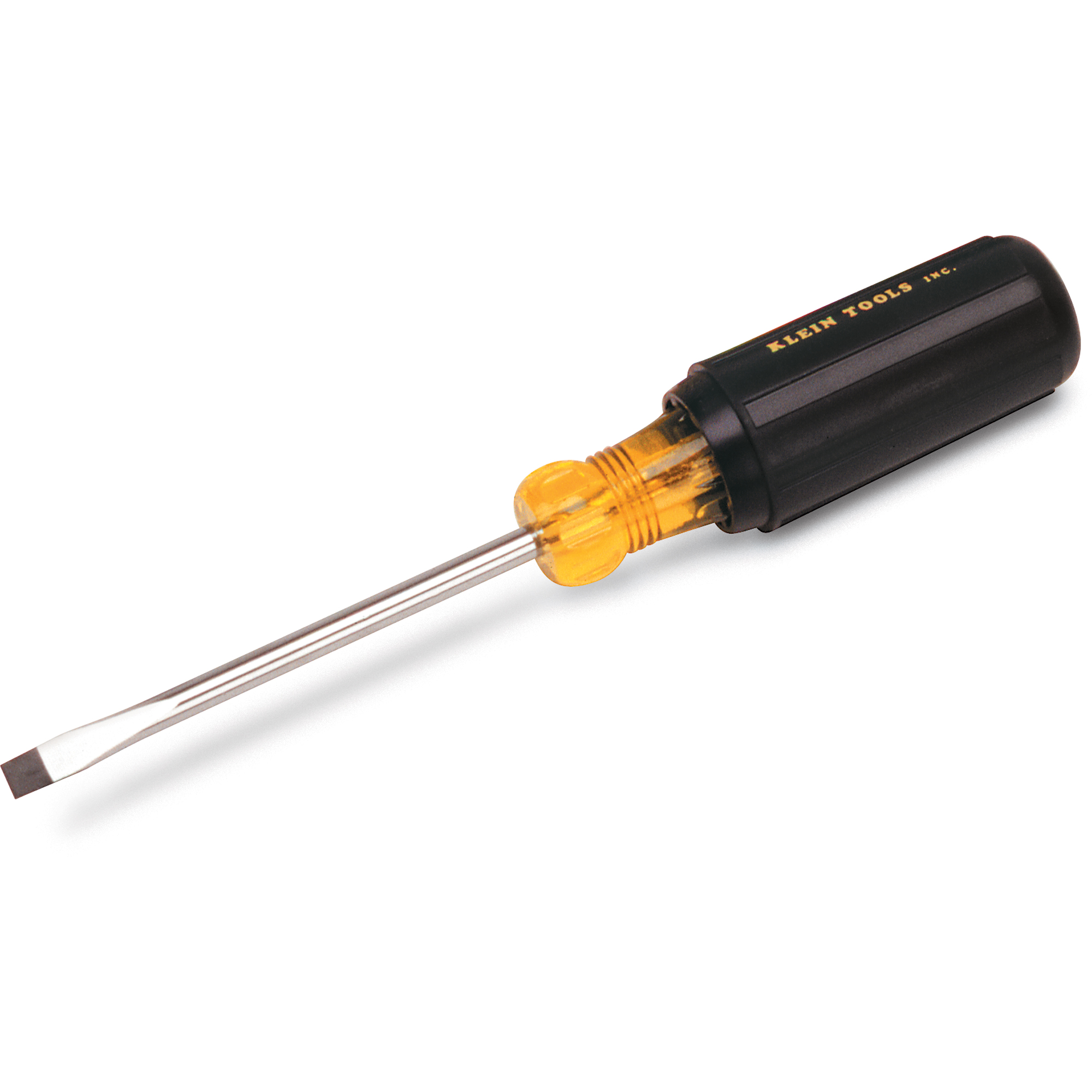 Tournevis d'ébéniste pointe plate robuste, Tige de 1/4", Ronde, 14-11/32" lo, Prise en Coussinée