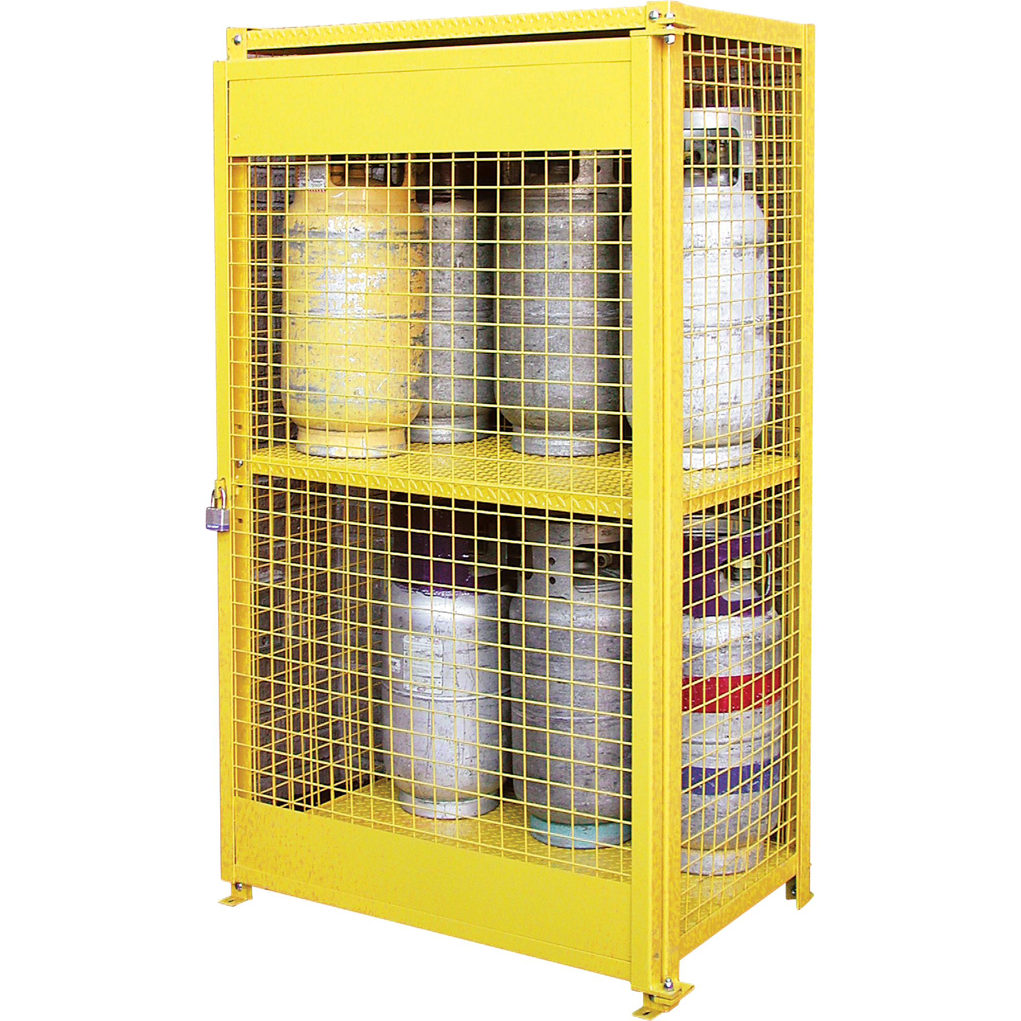 Armoires pour cylindres à gaz, nbre de bouteilles: 12, 44" , 30" , 74" , Jaune