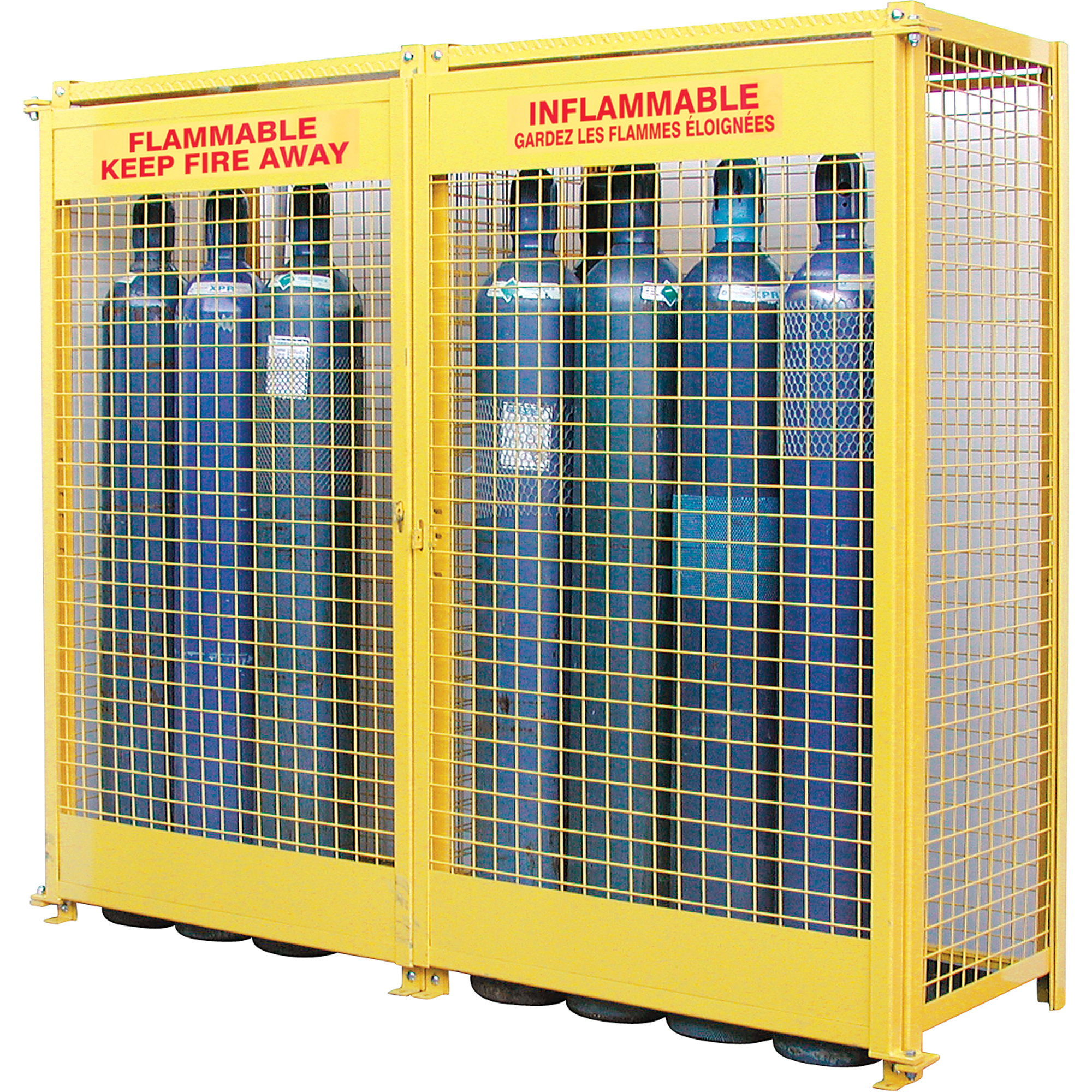 Armoires pour cylindres à gaz, nbre de bouteilles: 20, 88" , 30" , 74" , Jaune