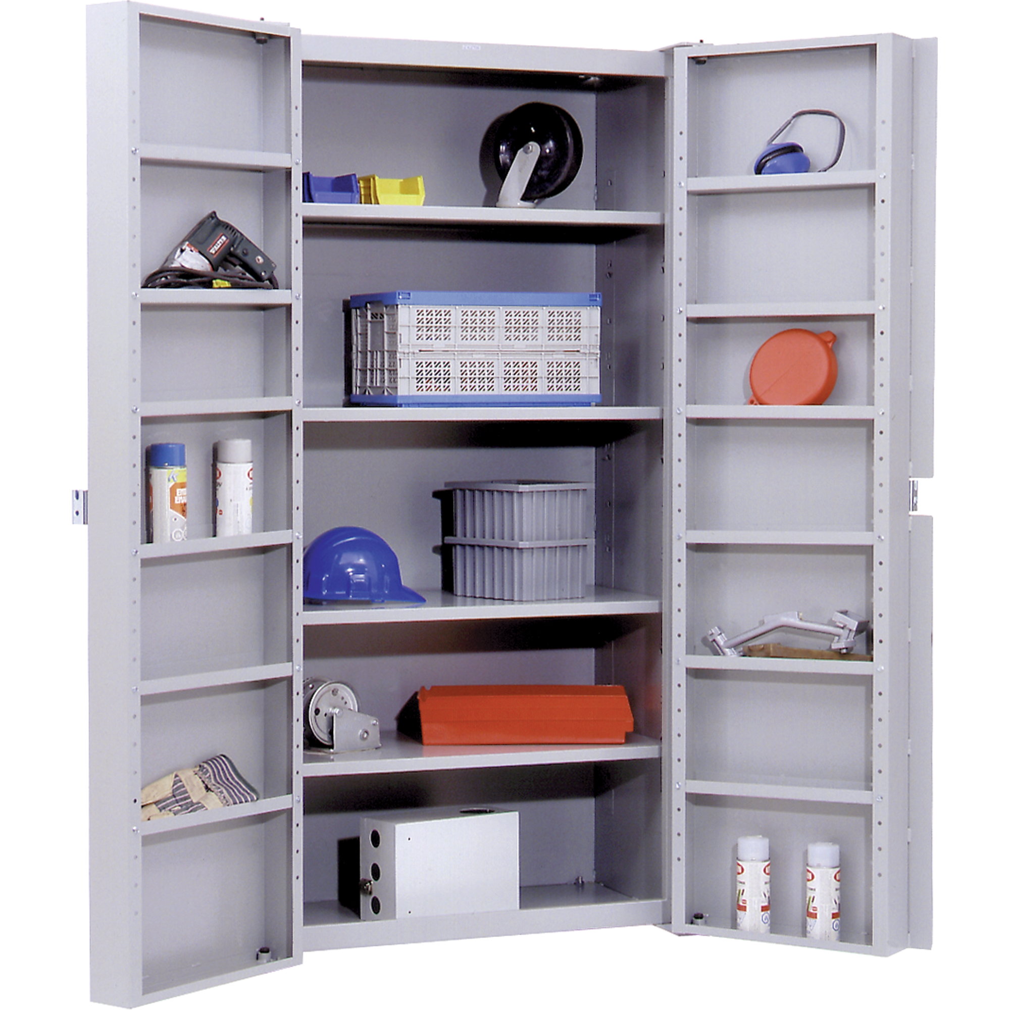 Armoires robustes à portes creuses, 38" la x 24" p x 72" h, 4 tablettes